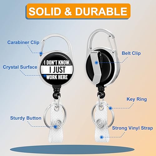 Miniatura 3 de Plifal Soporte para tarjetas con carrete retráctil, divertido y divertido clip de identificación para identificación de trabajo, resistente