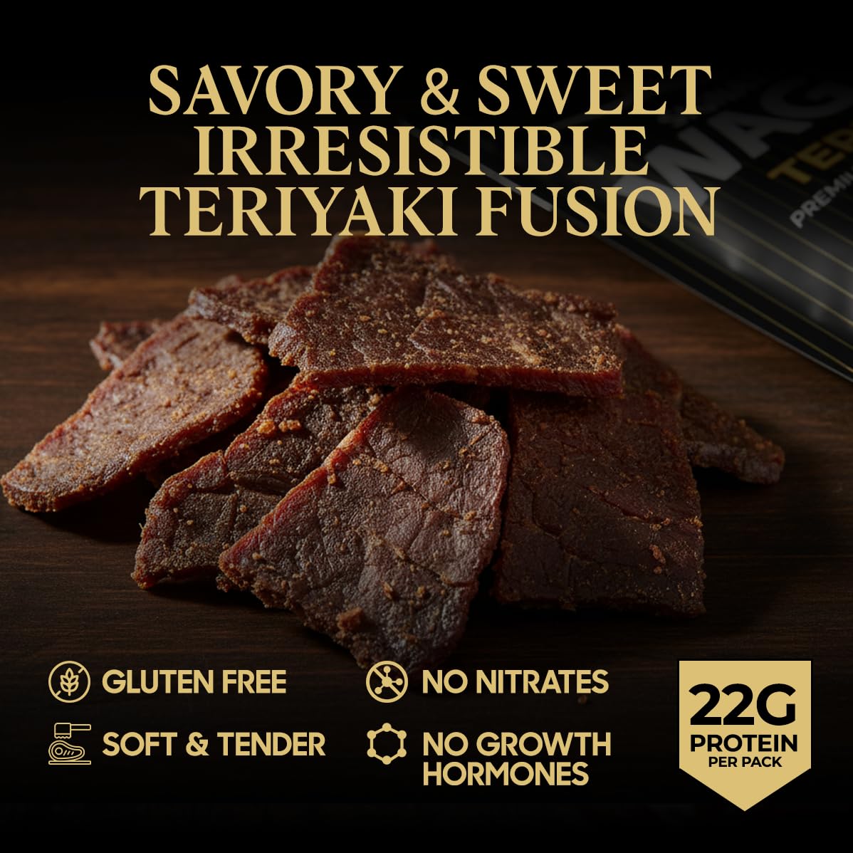 Five Star Wagyu Beef Jerky – Tender Teriyaki 4-Pack (8oz)