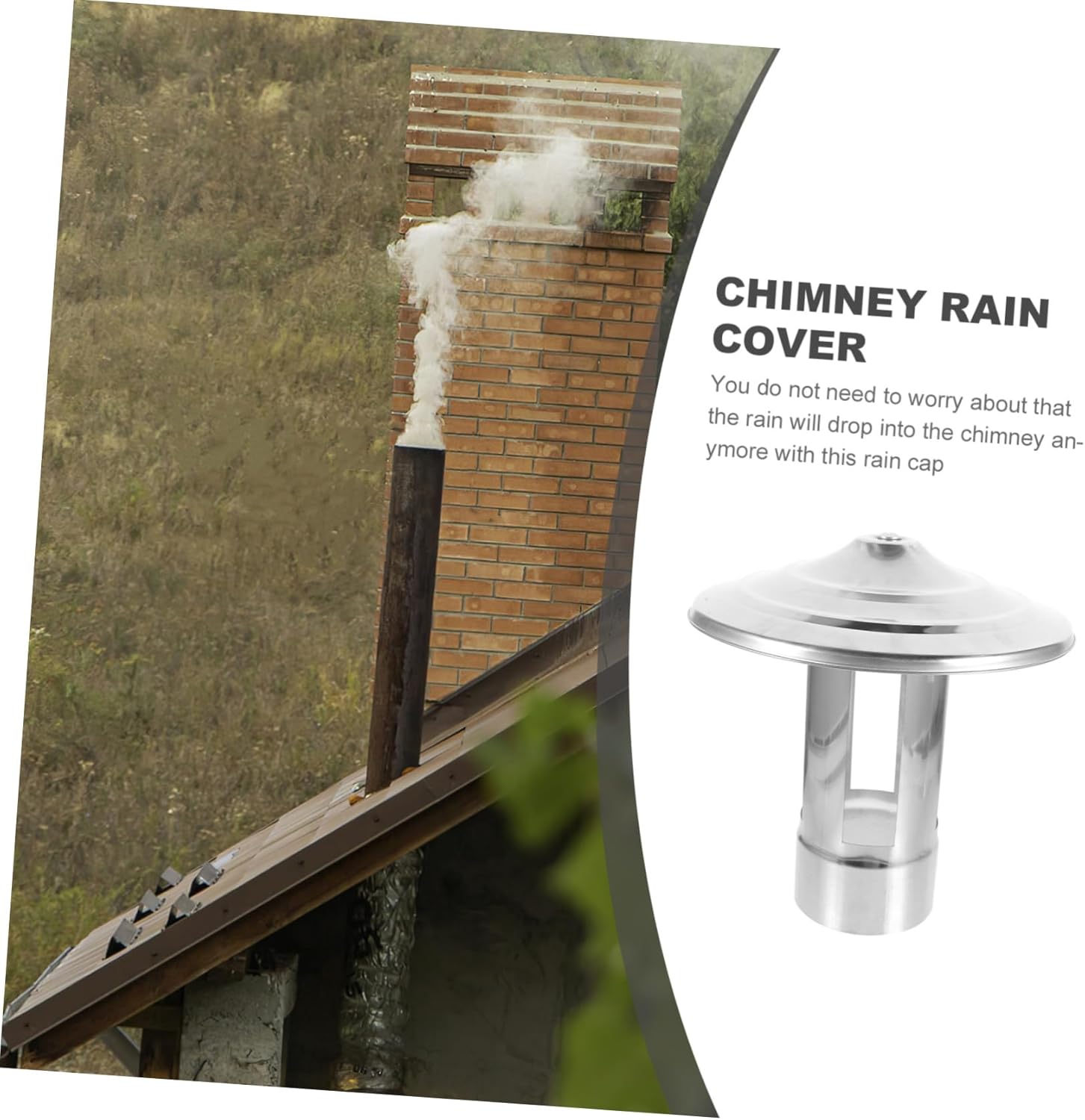 ABOOFAN Chimney Cap Stainless Steel Rain Cover for Roof Ventilation Flue Cover for Garden and Fireplace Weatherproof and Easy to Install