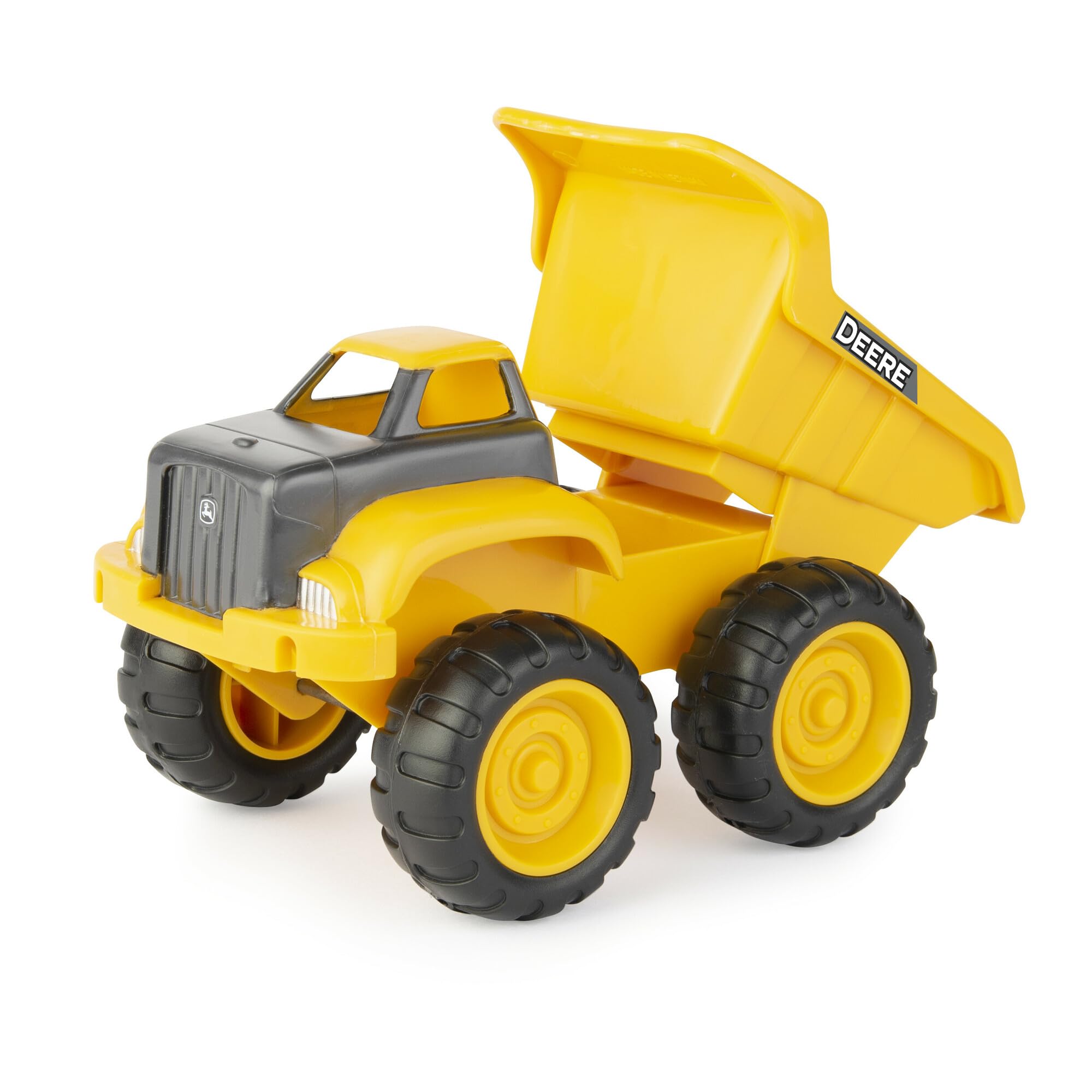 John Deere Sandbox Lot de 3 jouets pour camion à benne basculante, cuve et pelle, jouets d'extérieur et jouets de construction pour petits enfants Jaune