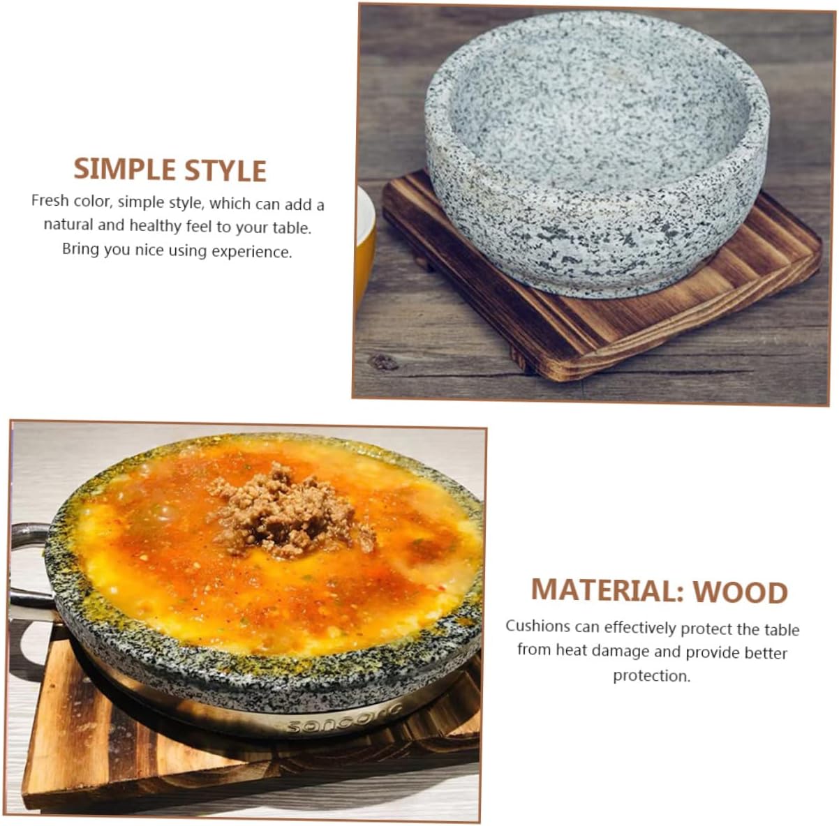 SHOWERORO Elegant Wooden Placemat Heat Resistance Mat Stew Pot Mat Plate Grilling Hot Pads Table Heat Simple Place Wooden Table Home Decor