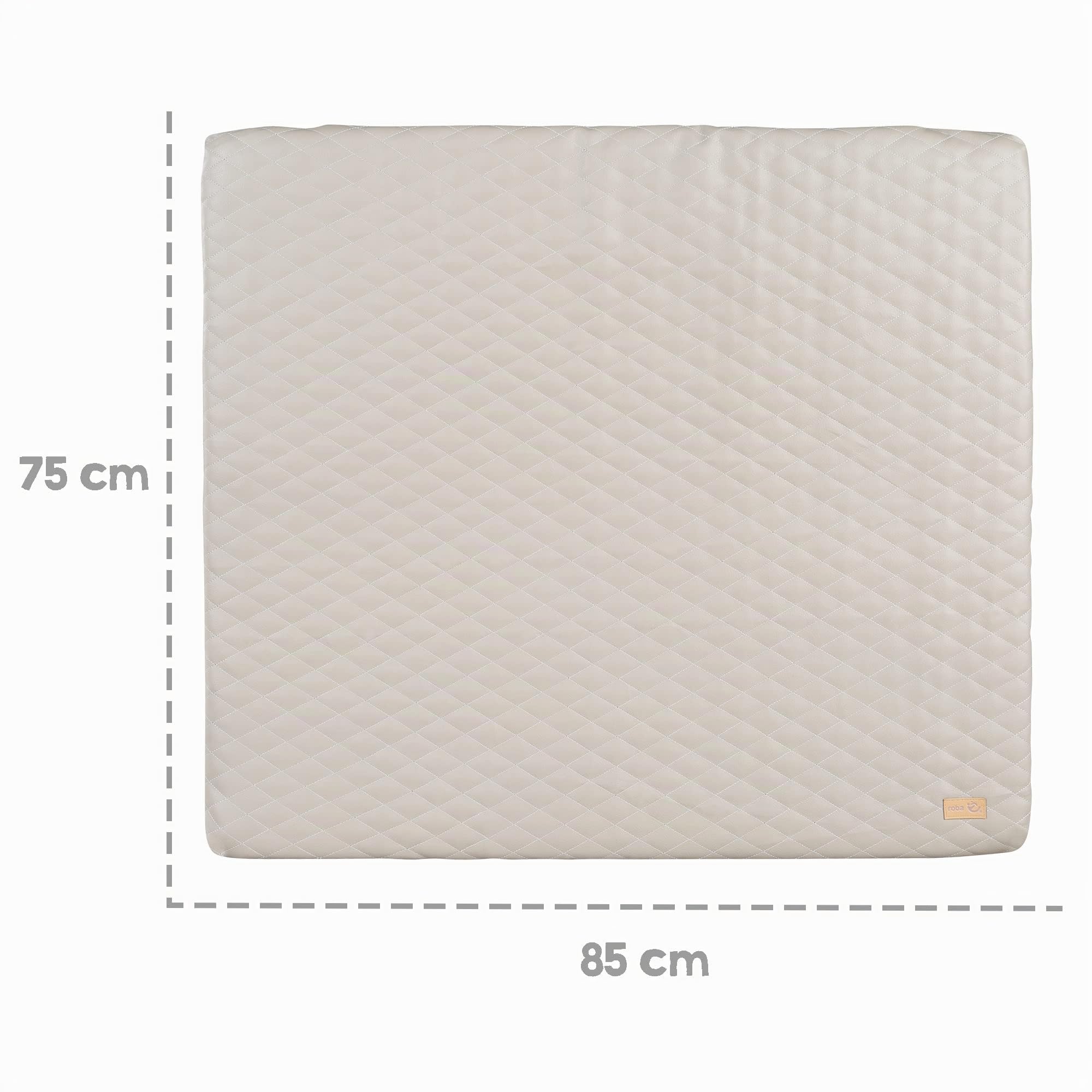roba Materassino per Fasciatoio Luxe, 85 x 75 cm, Impermeabile, Antimacchia, in Pu, Facile da Pulire, senza Ftalati, Design Grigio Trapuntato, Grigio Chiaro