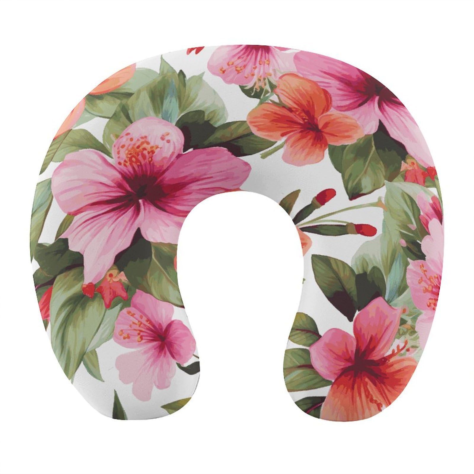 Btcowzrv Style Hawaiian Flower Print1 U Shaped Neck Pillow Travel Pillows