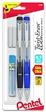 Pentel Twist Erase Click Automatic Pencil with 2 Eraser Refills and Lead, 0.7mm, Assorted Barrels, Color May Vary, 2 Pack (PD277TLEBP2) – view 1