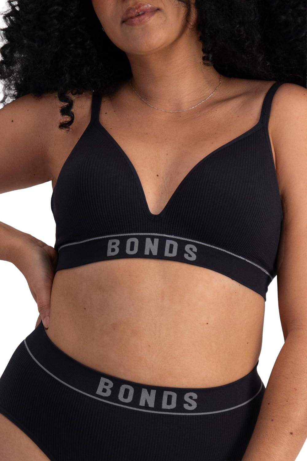 Bonds Women's T-Shirt Stretch Rib Wireless Bra with Contour Cups for Women