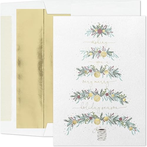 Masterpiece Studios Holiday Collection Classic Cards - 16 tarjetassobres, entre las ramas, 5.6 x 7.8 pulgadas