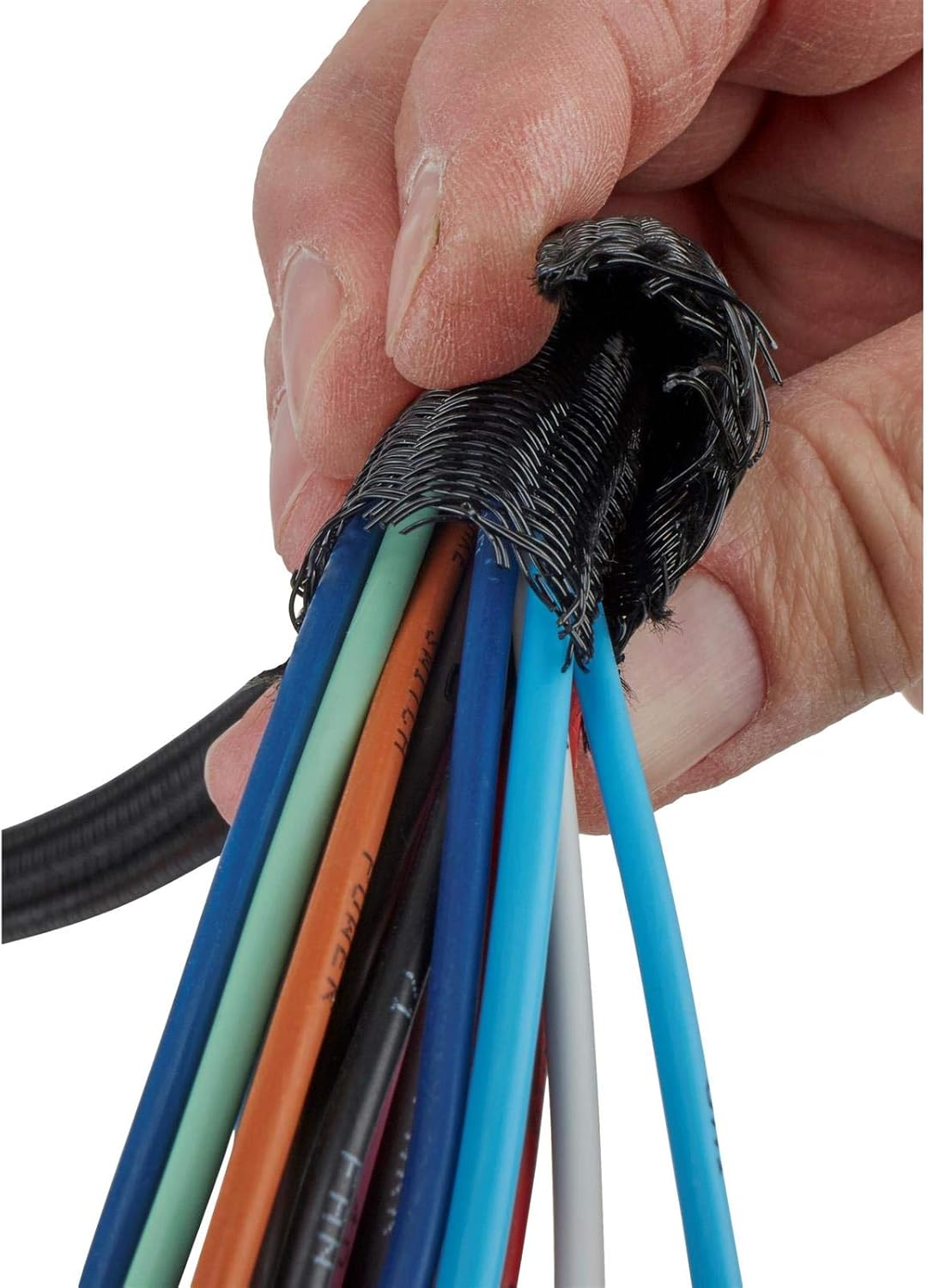 Braided Nylon Split Wire Loom Wrap, 3/4 Inch, 10 Foot Wire Sleeve