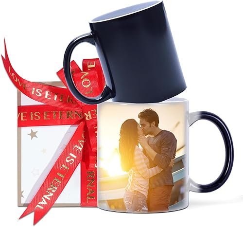 Tazas personalizadas que cambian de color, taza personalizada con imágenes de texto fotográfico, regalos personalizados para amigos, familiares,