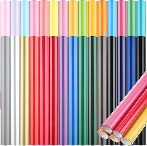 Paquete de 30 piezas de vinilo de transferencia de calor HTV de 12 pulgadas x 3.3 pies por rollo, vinilo de transferencia de calor a granel para