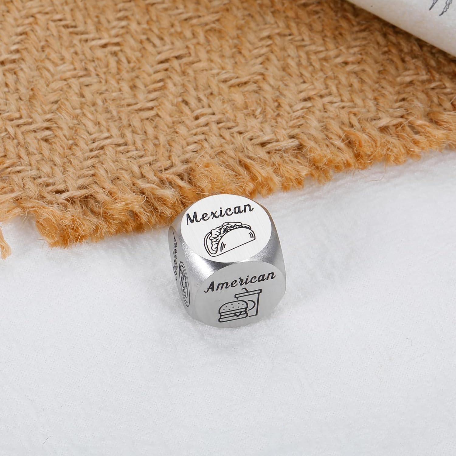 Delujouberst Food Dice Decider Date Night Ideas for Couples Dinner Dice Iron Gifts for 6th Anniversary Wedding Gifts