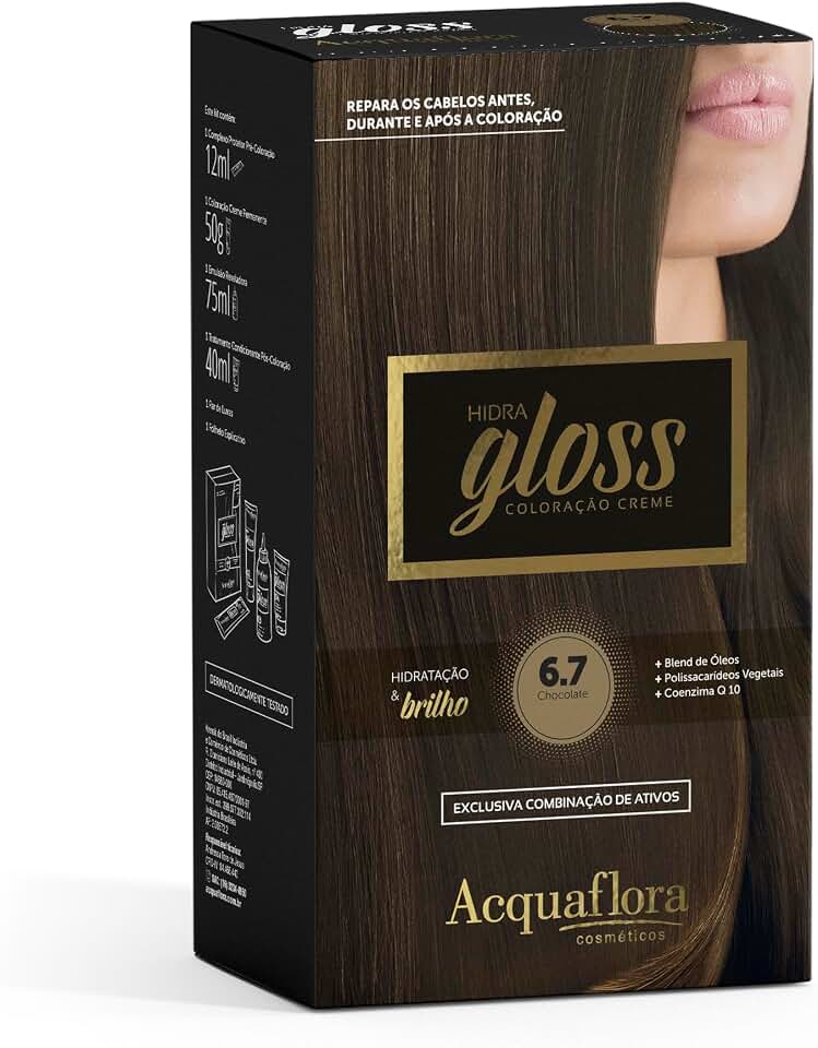 6.7 Chocolate Kit Coloracao Hidra Gloss Acquaflora