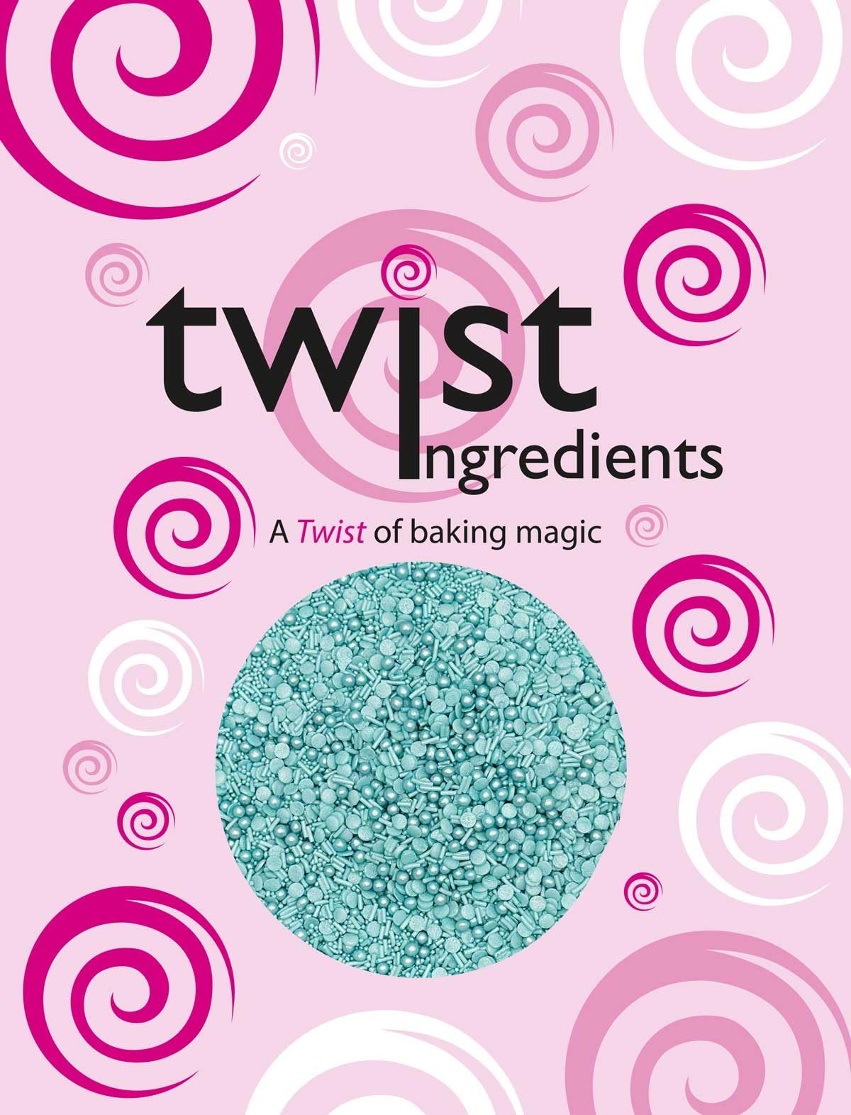 Twist Ingredients - Shimmer Turquoise Cake Topper Sprinkles - 800g Edible Shimmer Cupcake Decorations - Girls Birthday & Mermaid Parties - Colour Medley