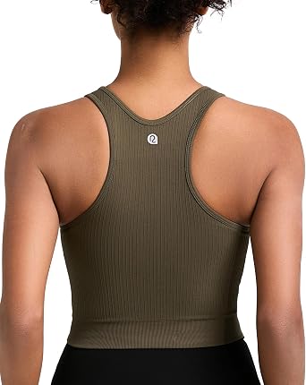 RUNNING GIRL Women's Yoga Vest with Built-in Shelf Bra B/C Cups Strappy Back Athletic Compression Workout Top Sleeveless