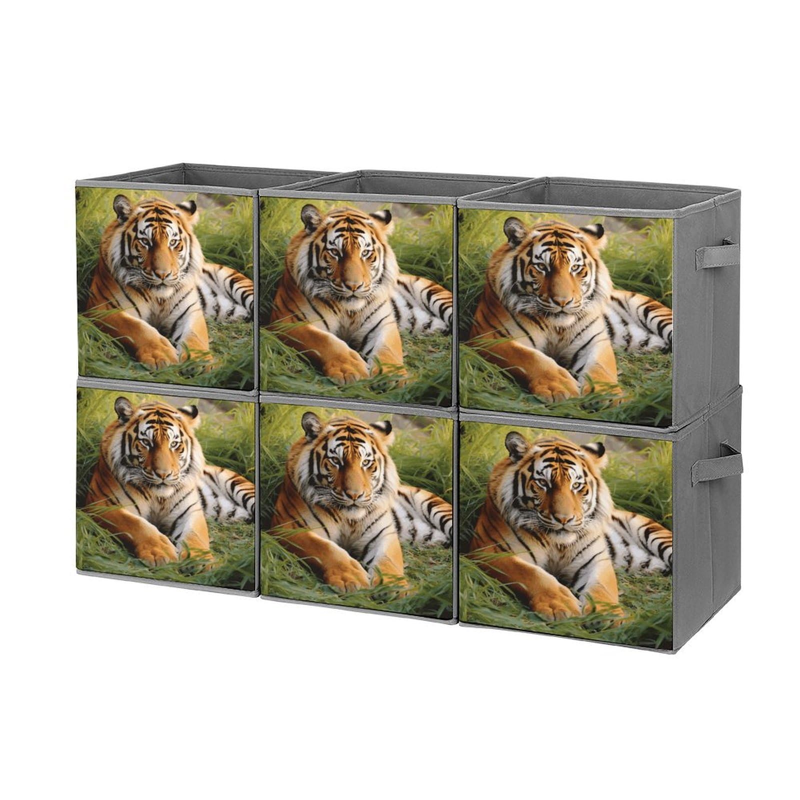 Organiseur durable avec poignées bac pliable tigre lit