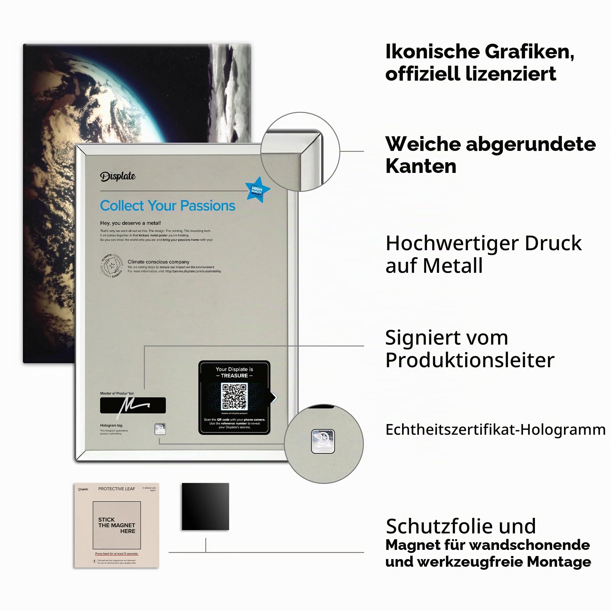 Displate Offiziell Cyberpunk MetallPoster Magnetische Befestigung Inklusive Lizenziert Bilder Hochwertiges Poster Cyberpunk Edgerunners - Moon Trip Poster 45 cm x 32 cm
