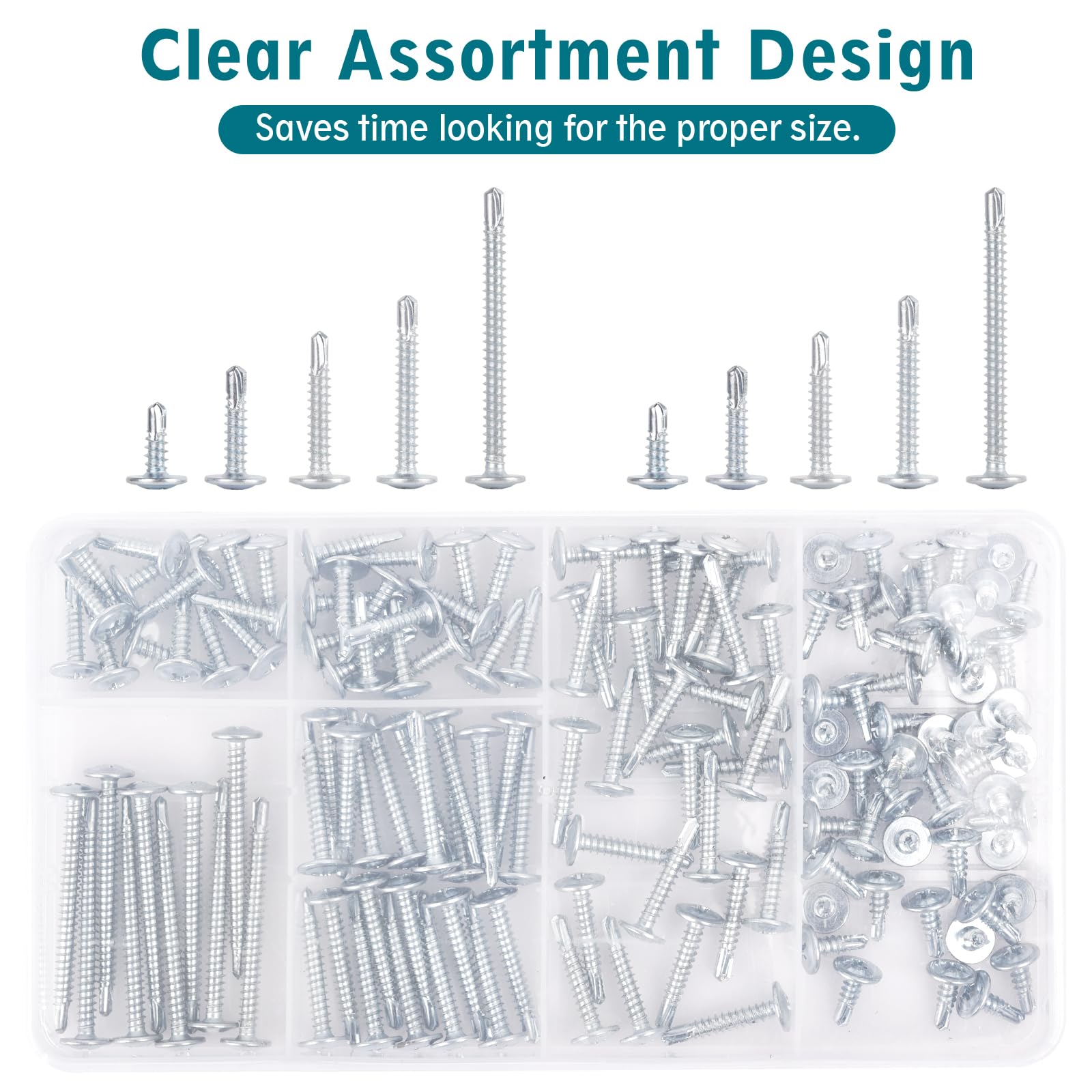 Self-Tapping Screws - 140PCS Kit for Metal, Plastic & Wood -3