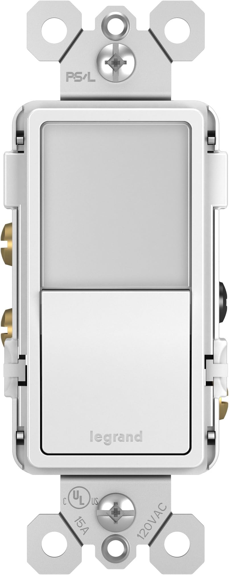 radiant NTL873WCC6 15 Amp Combination Adjustable LED Night Light and 3-Way Decorator Rocker Switch for Hallways or Kids Bedrooms, White (1 Count)