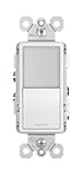 Legrand radiant NTL873WCC6 15 Amp Combination Adjustable LED Night Light and 3-Way Decorator Rocker Switch for Hallways or Kids Bedrooms, White (1 Count)