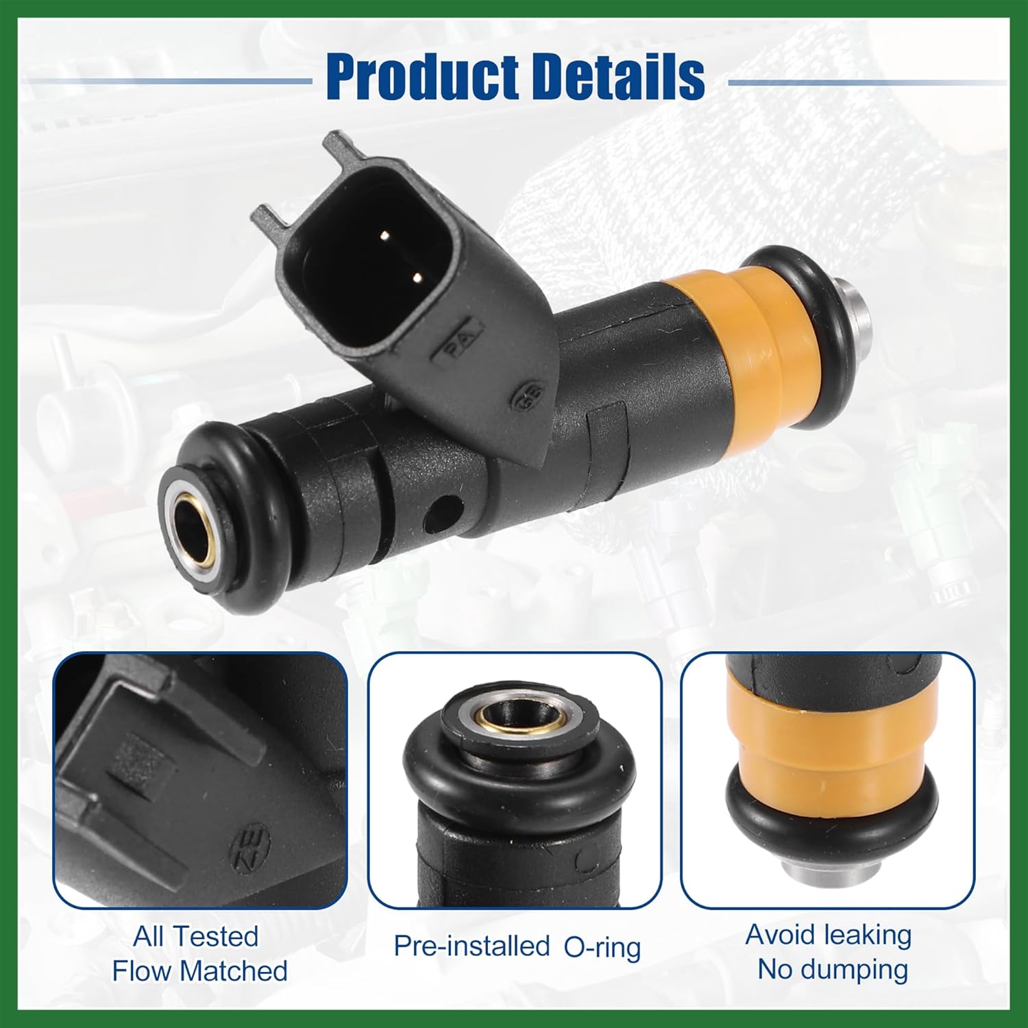 Motoforti Car Fuel Injector Nozzle Replacement Fit for Chrysler 300M 3.5L V6 2001-2004 No.4591658AA - Pack of 6 Black Long-lasting