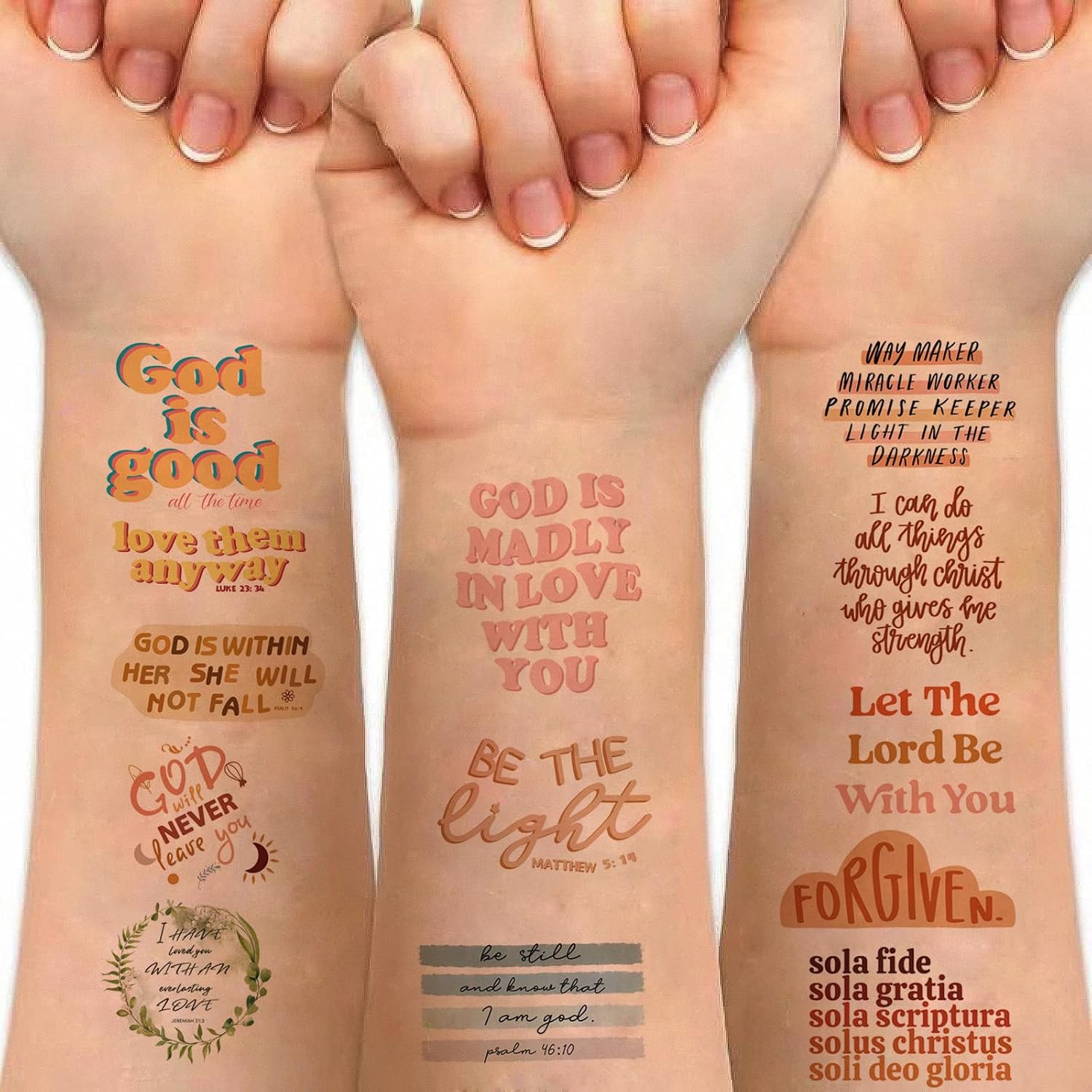 Christian Temporary Tattoos for Adult - Bible Verse Designs