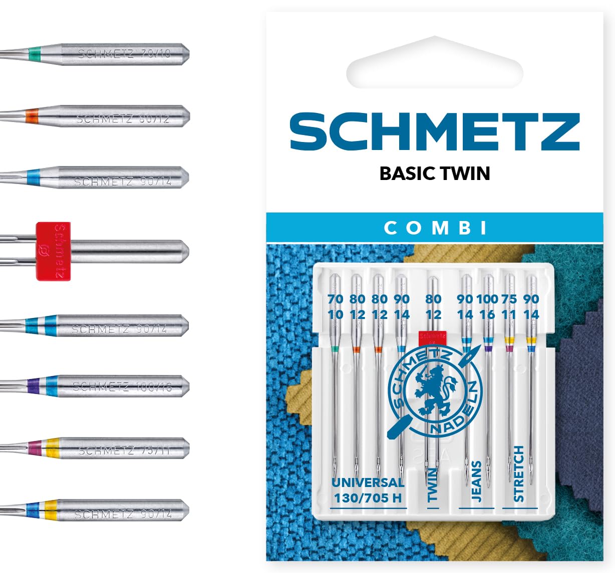 SCHMETZ Nähmaschinennadeln Combi-Box Basic Twin