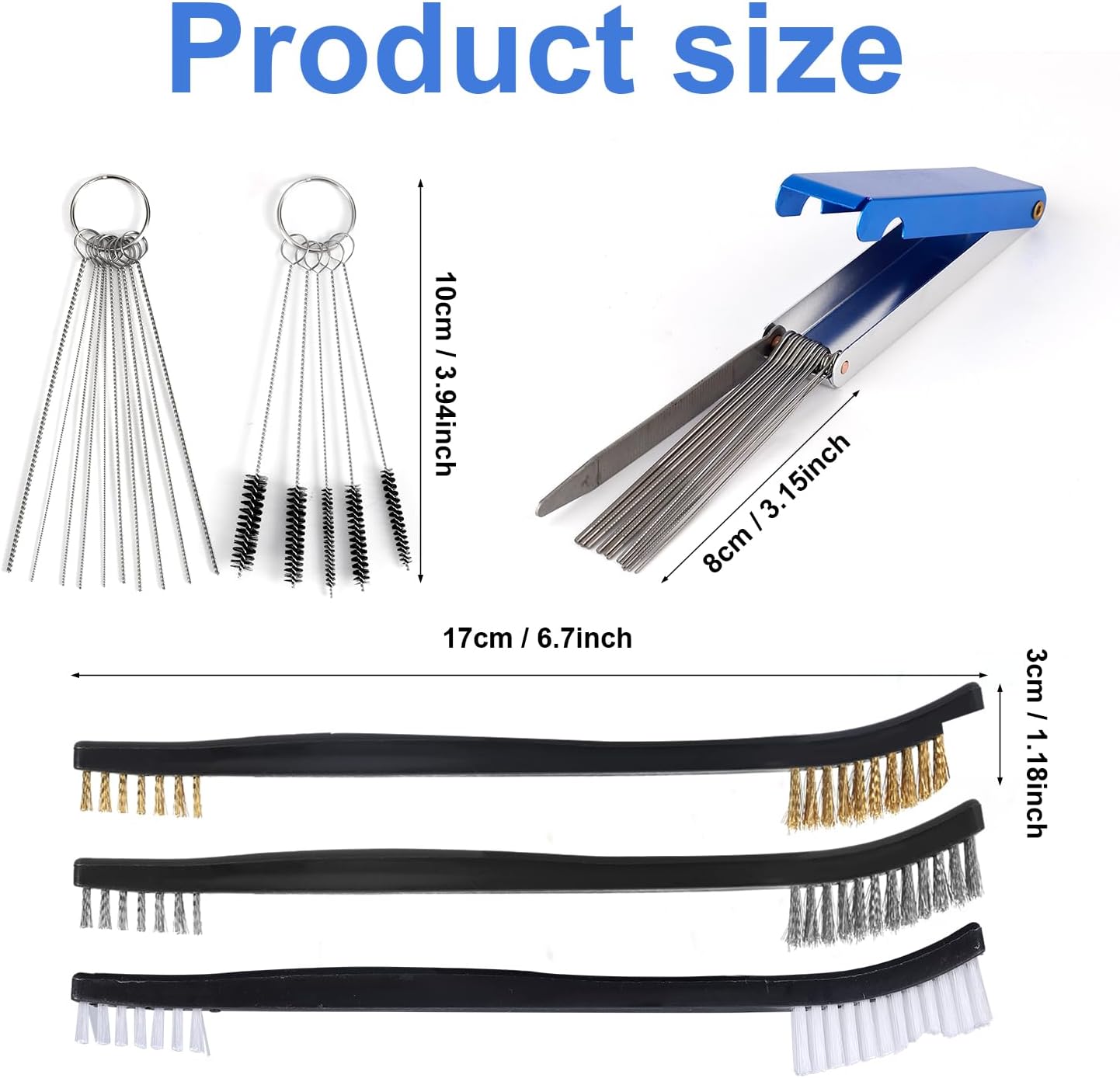 Carburetor Cleaning Kit, Carb Torch Tip Dirt Cleaner Set 3 Double-Ended Polishing Brushes 5 Cleaning Brushes 23 Needles for ATV Welder Motorcycle Spray Guns Torch Tips