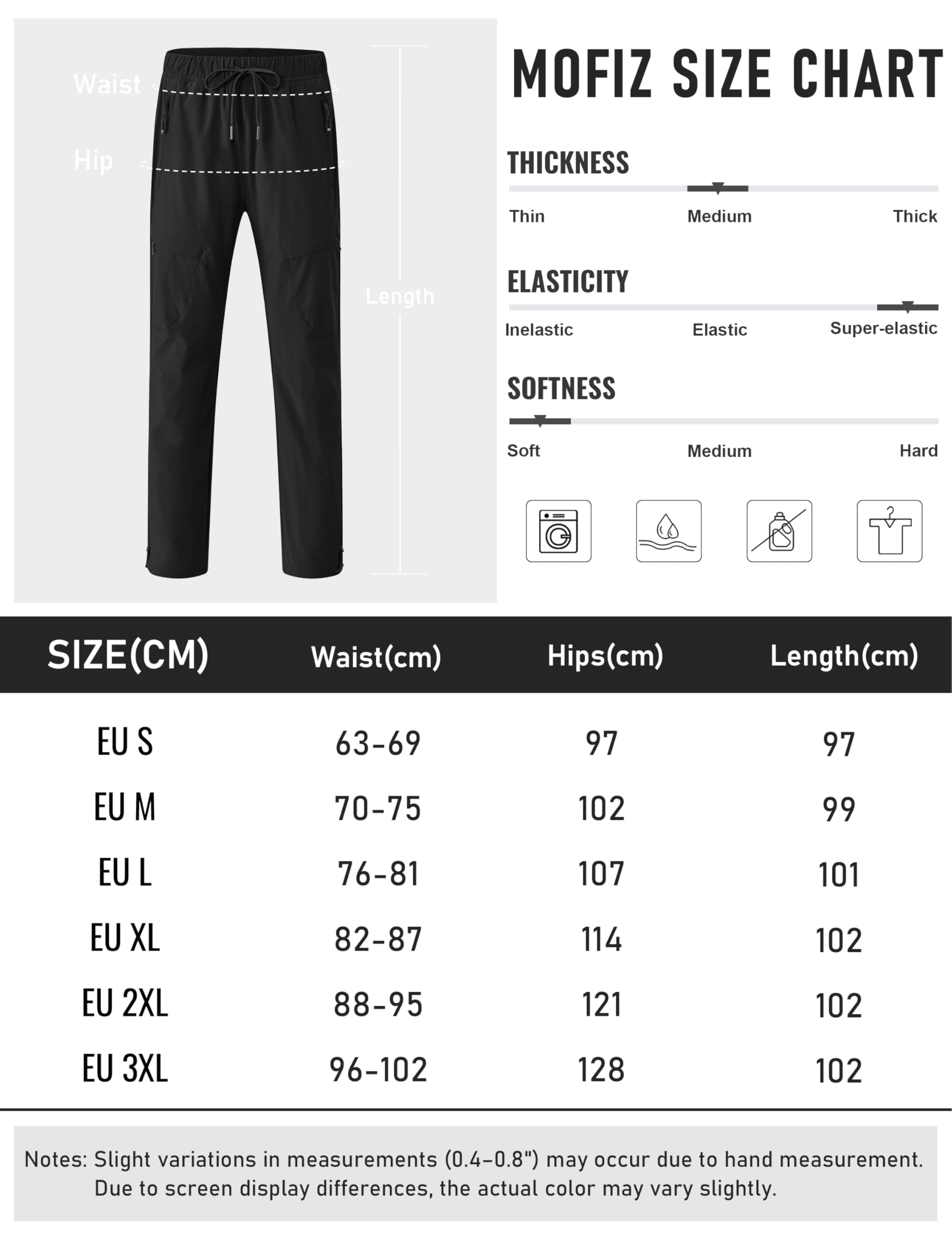 MoFiz Donna Pantaloni Escursionismo Outdoor Cargo Trekking Lavoro Traspirante Idrorepellente Pant con 5 Tasche Zip