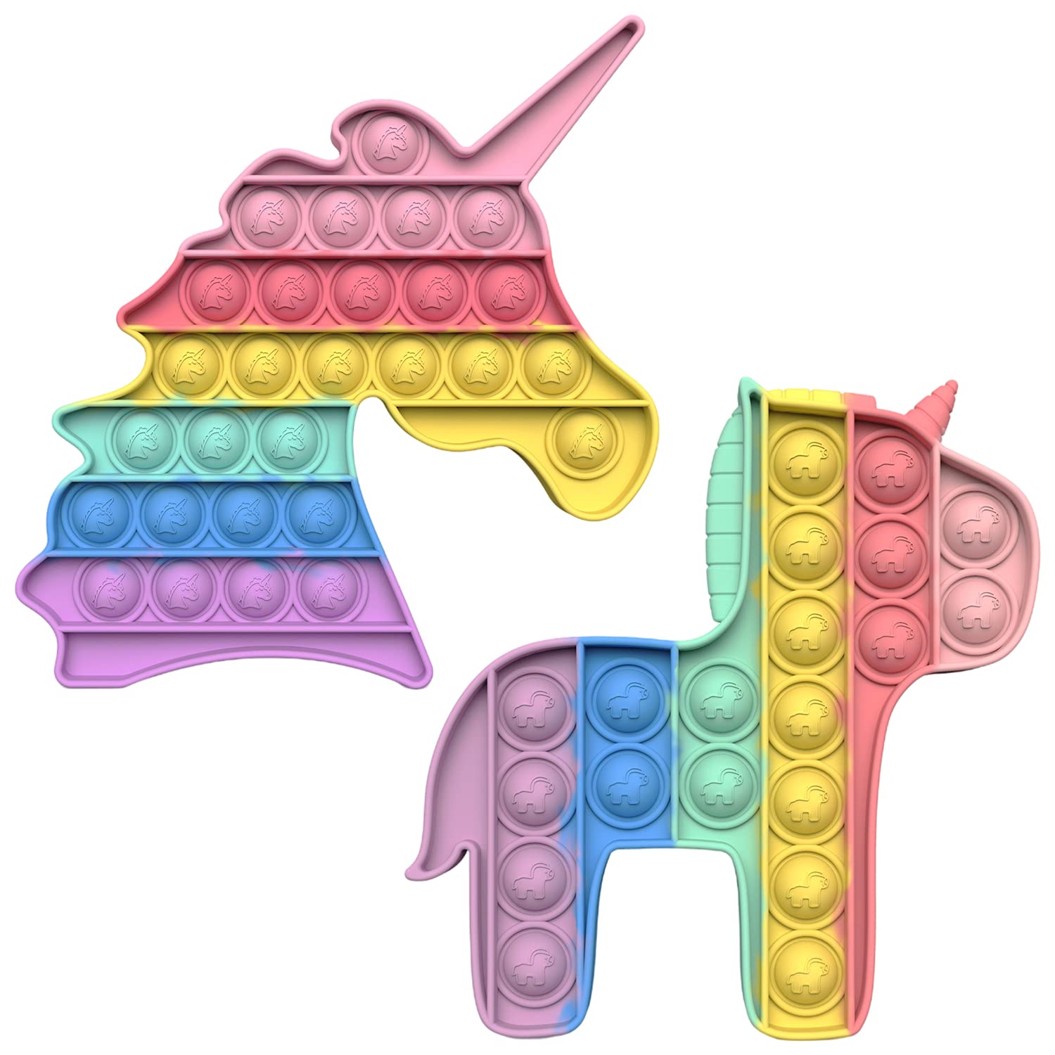 HUAZONTOM ポニー ユニコーン スクイーズ おもちゃ 2個 ストレス解消 Amazon | HUAZONTOM プッシュポップバブル 2個入り スクイーズ