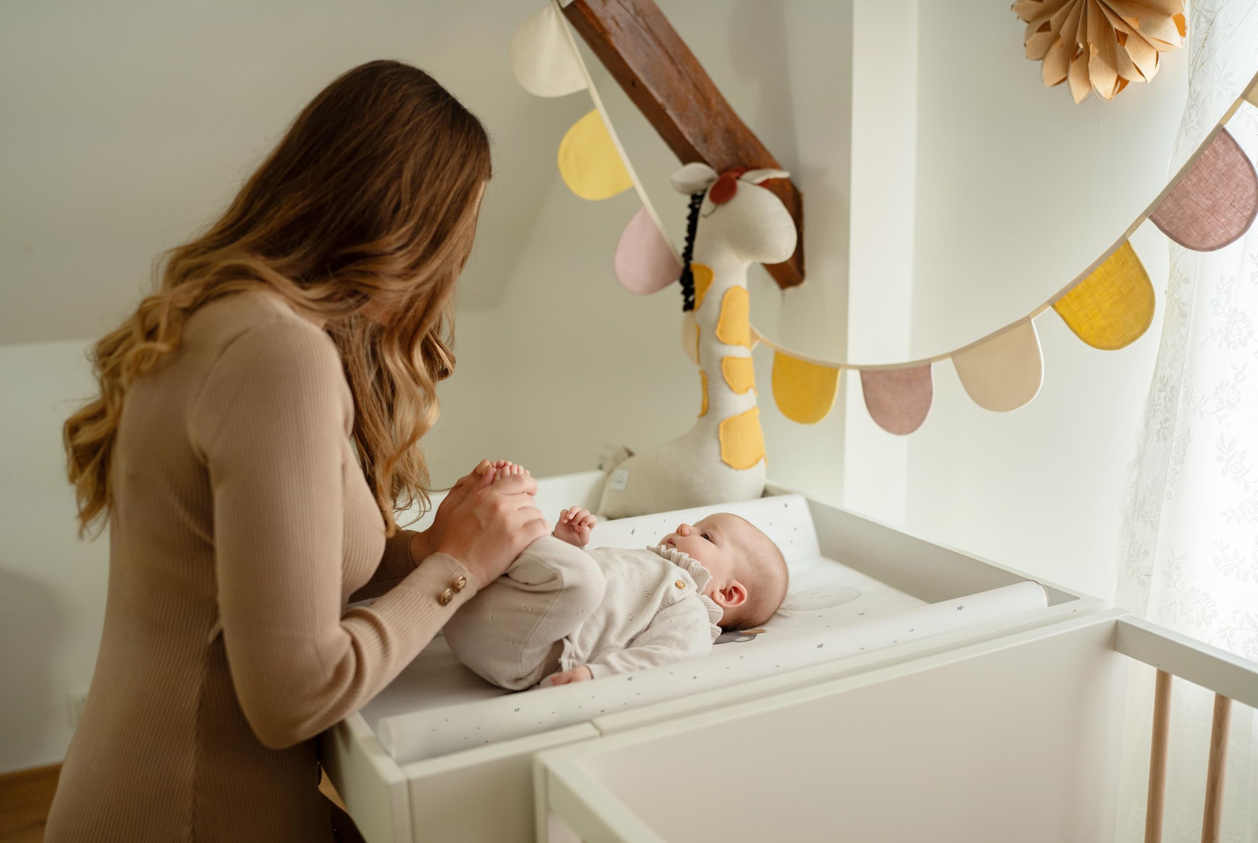 CEBA BABY Materassino avvolgente morbido 50 x 70 cm – Tappetino avvolgente profilato per documenti fissi Basic, Oeko-Tex Standard 100 (Rainbow Home)
