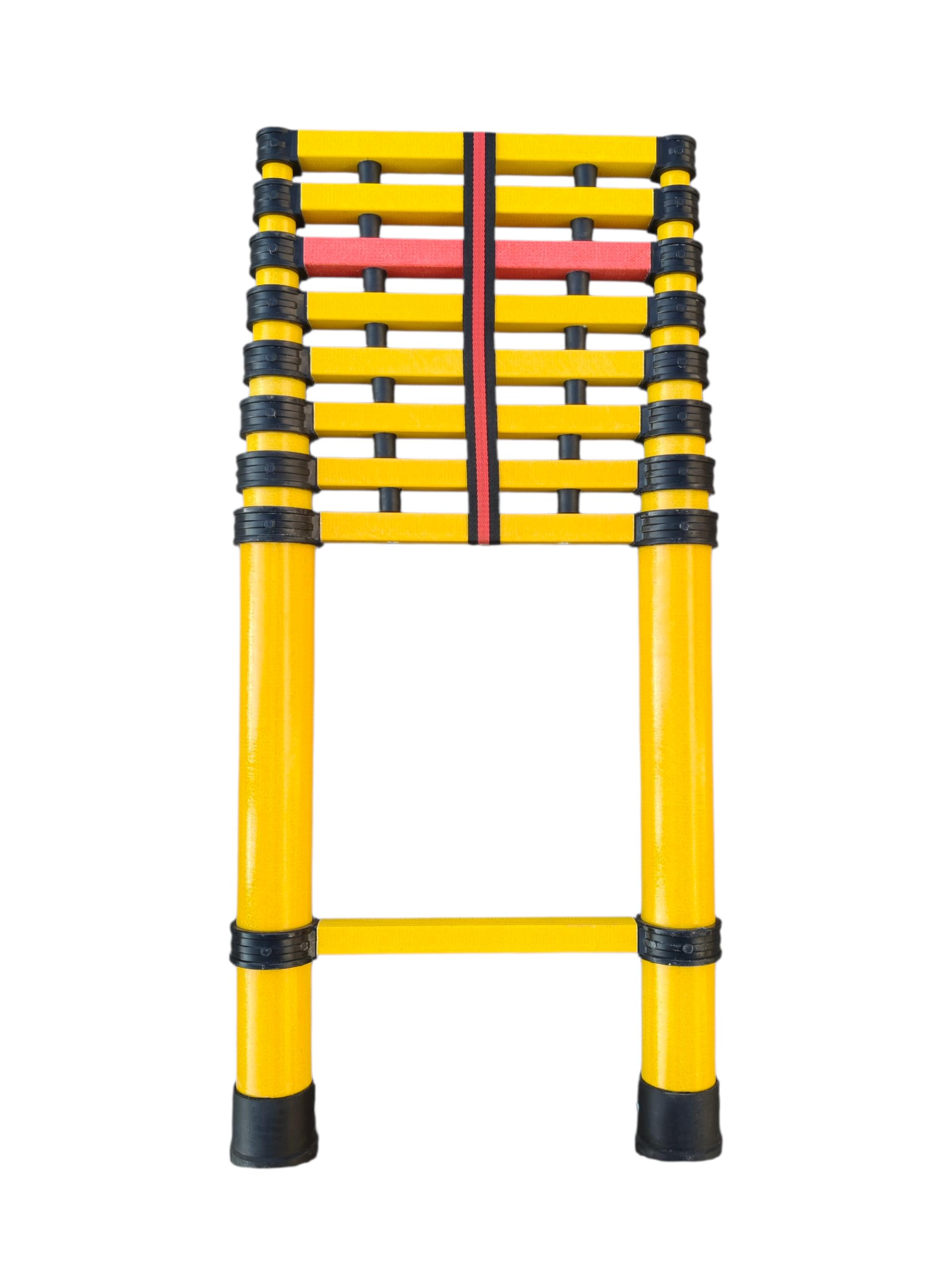 Smarty 3.5 Meter (11.4 Feet) FRP Fiberglass Telescopic Ladder Shock Proof Foldable Extendable Portable Extension Heavy Duty Anti-Slip Steps Collapsible Ladder for Home, Electrical Industrial Use-image-14