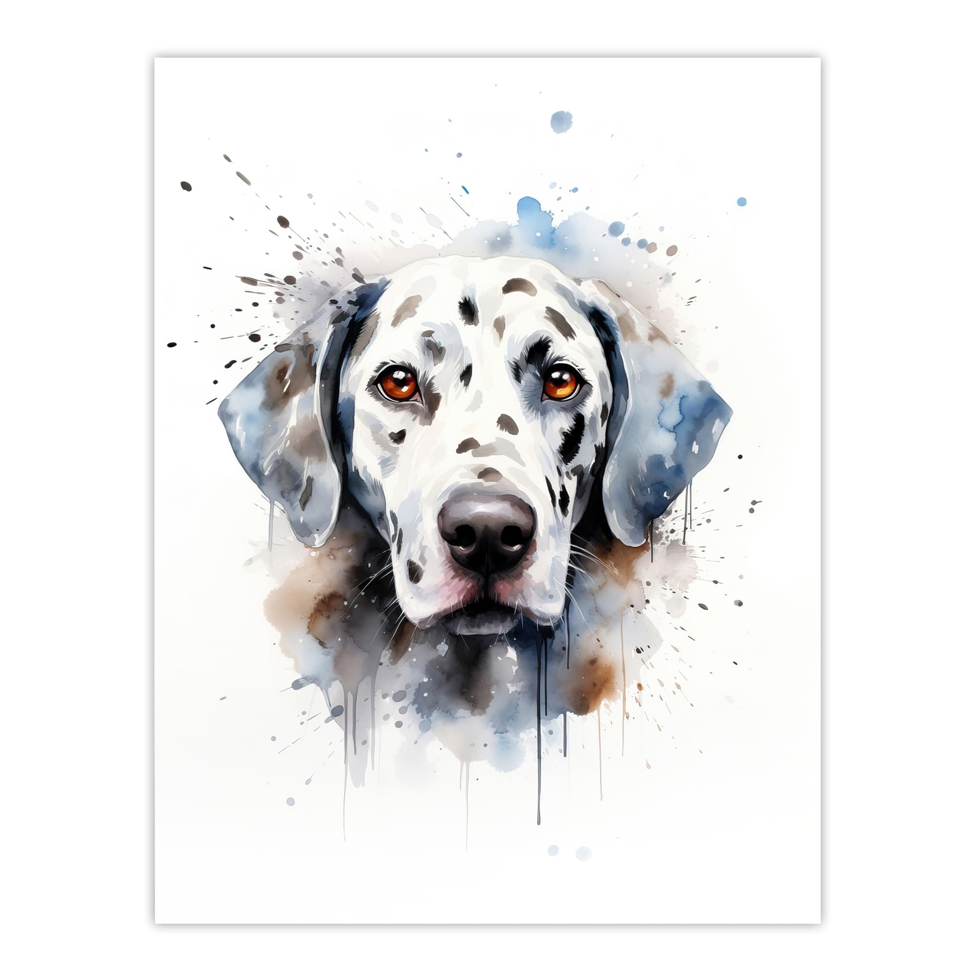 Artery8 Dalmatian Lovers Gift Watercolour Pet Portrait Painting Artwork Large Wall Art Poster Print Thick Paper 18X24 Inch