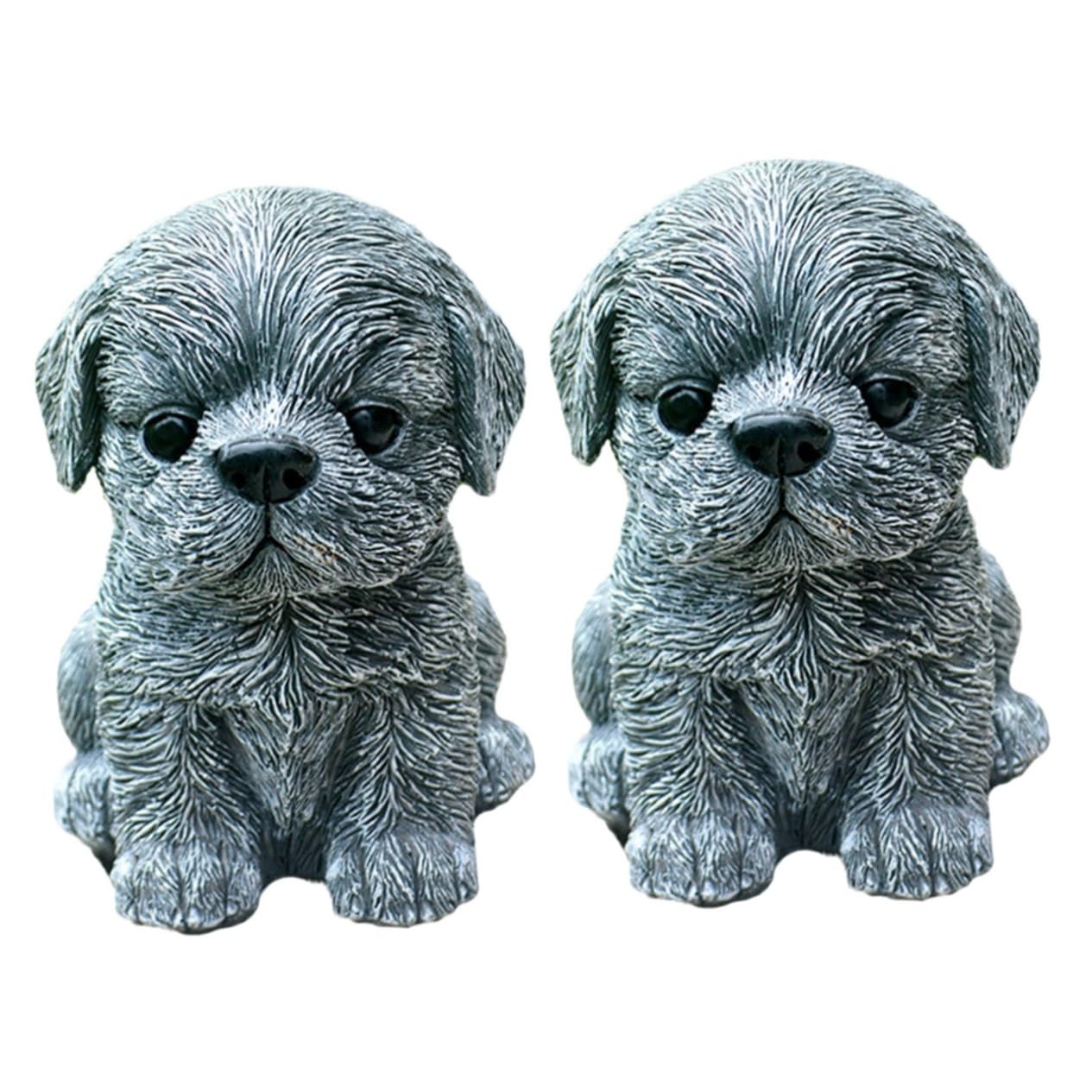 Jouets pour chiens qui couinent et figurines en résine pour décoration de jardin