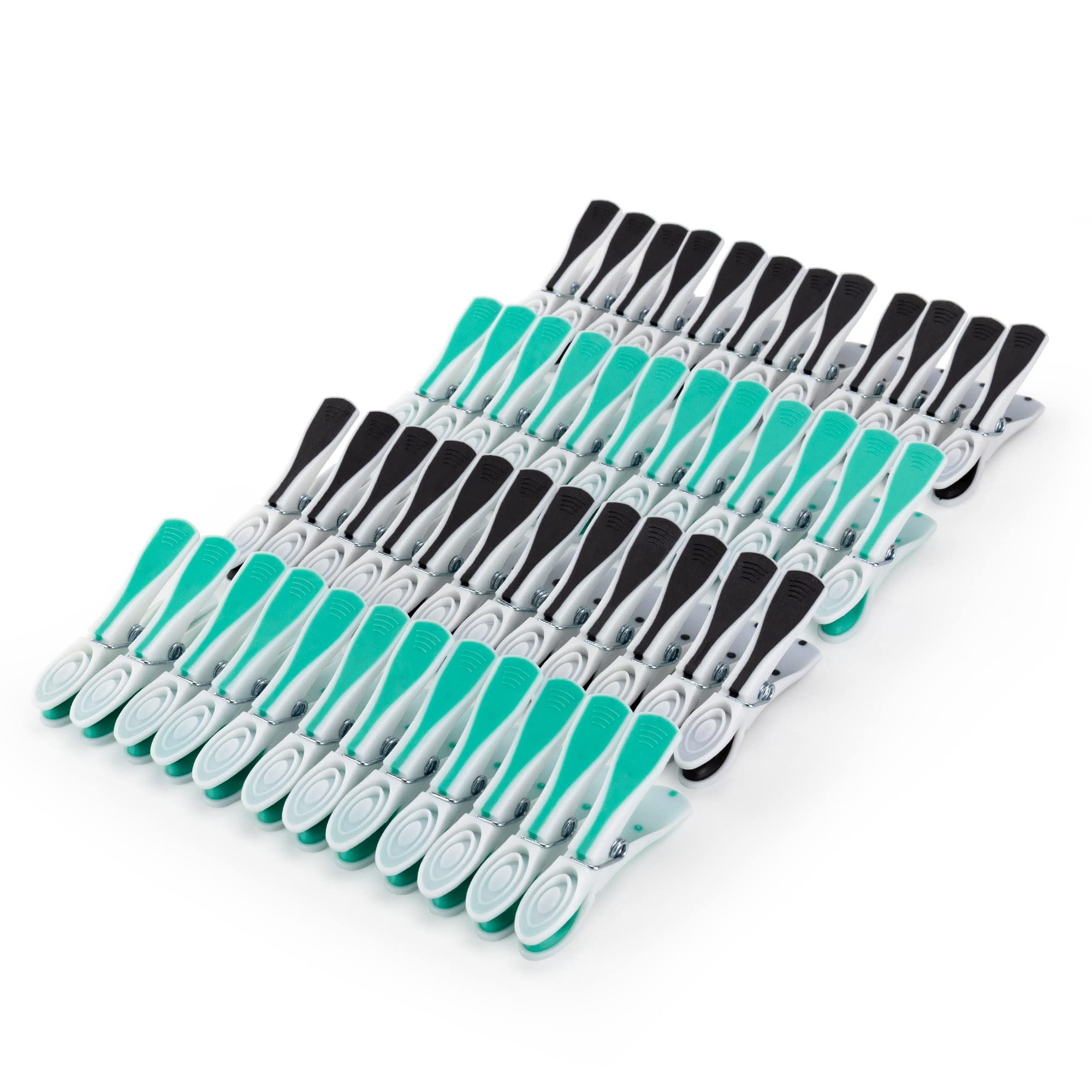 HANGERWORLD 48 Strong Turquoise 8cm Plastic Clothes Washing Line Pegs Rubber Soft Grip Laundry Garment