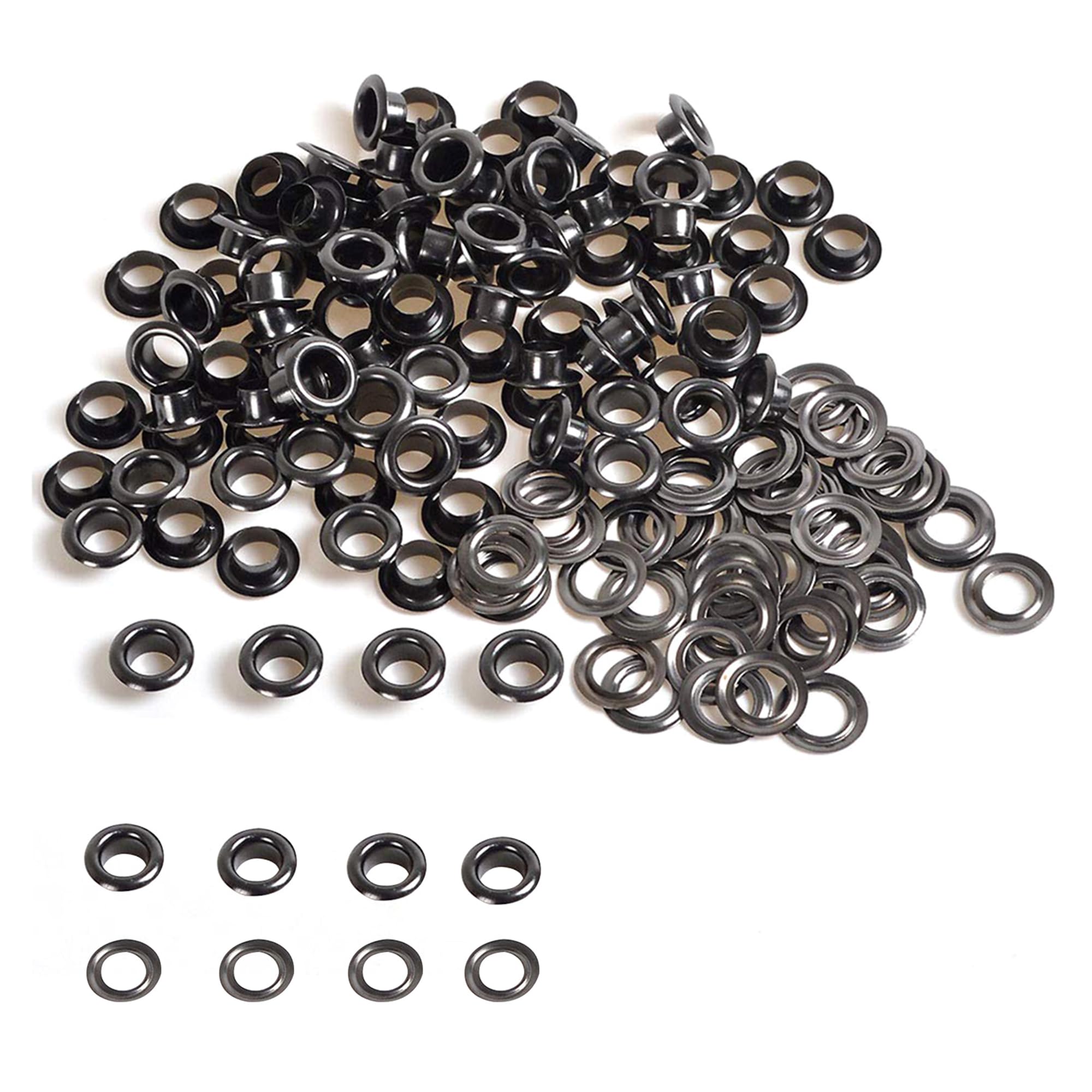 Trimming Shop Gunmetal 5Mm Eyelet With Washers Durable Brass Grommets For Diy Leathercrafts, Sewing & Repair Clothing, Jackets, Scrapbooking, Handbag Decoration, Gun Metal Black, 100Pcs