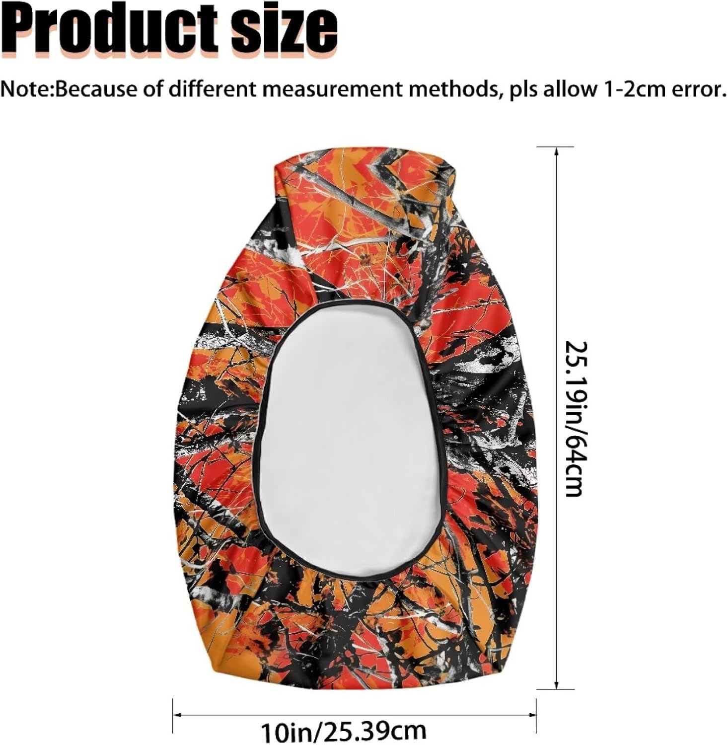 Orange Branch Camo Seat Cover for ATV Waterproof Non Slip Four Wheeler Seat Cover Compatible with Polaris Sportsman,Honda Rancher,Foreman,Scrambler,Universal ATV Accessories Easy to Install