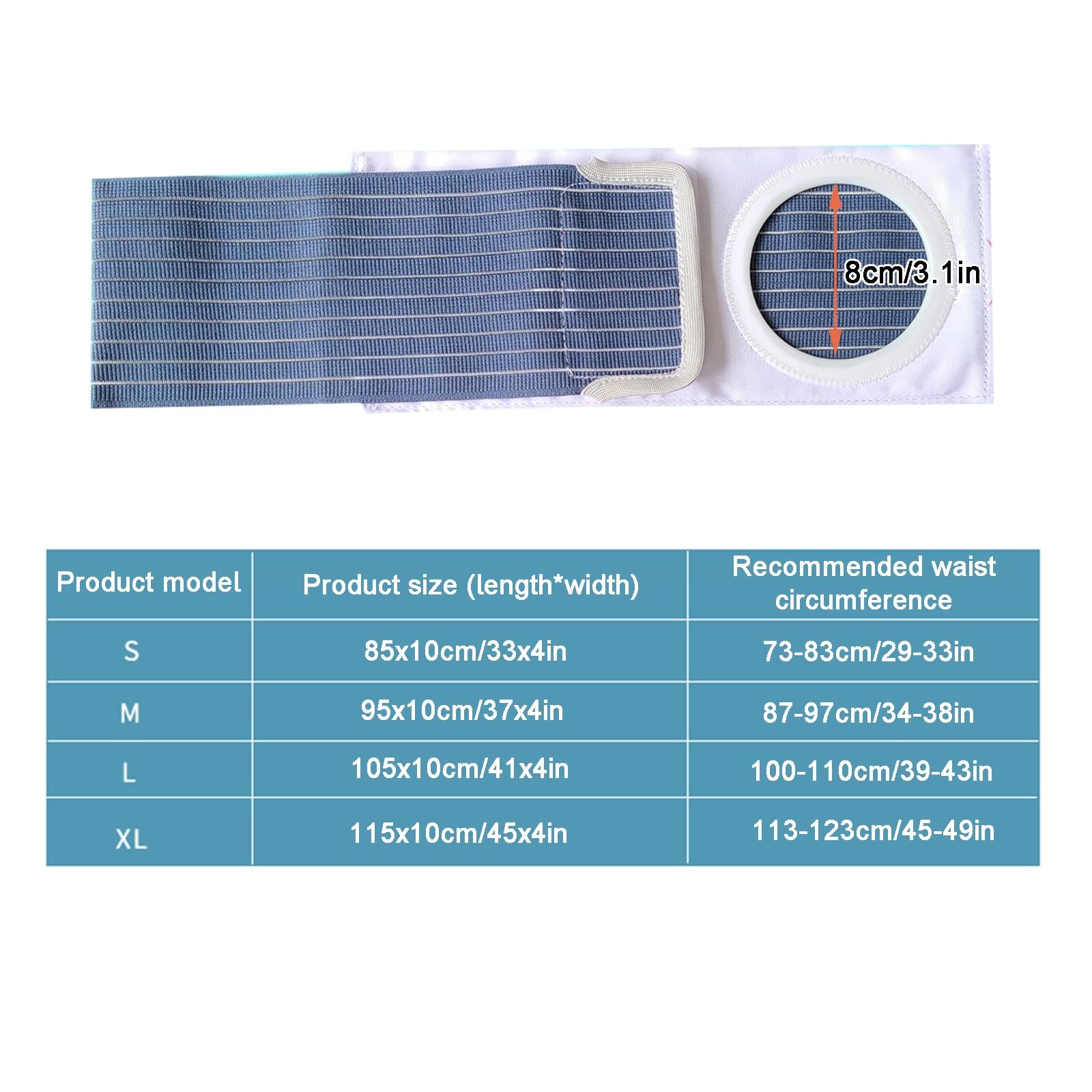 Fascia Elastica Addominale, Fascia Addominale Contenitiva, Cintura per Stomia, Super Elastica, per Prevenire L'ernia Stomale Dopo L'intervento Chirurgico(XL)
