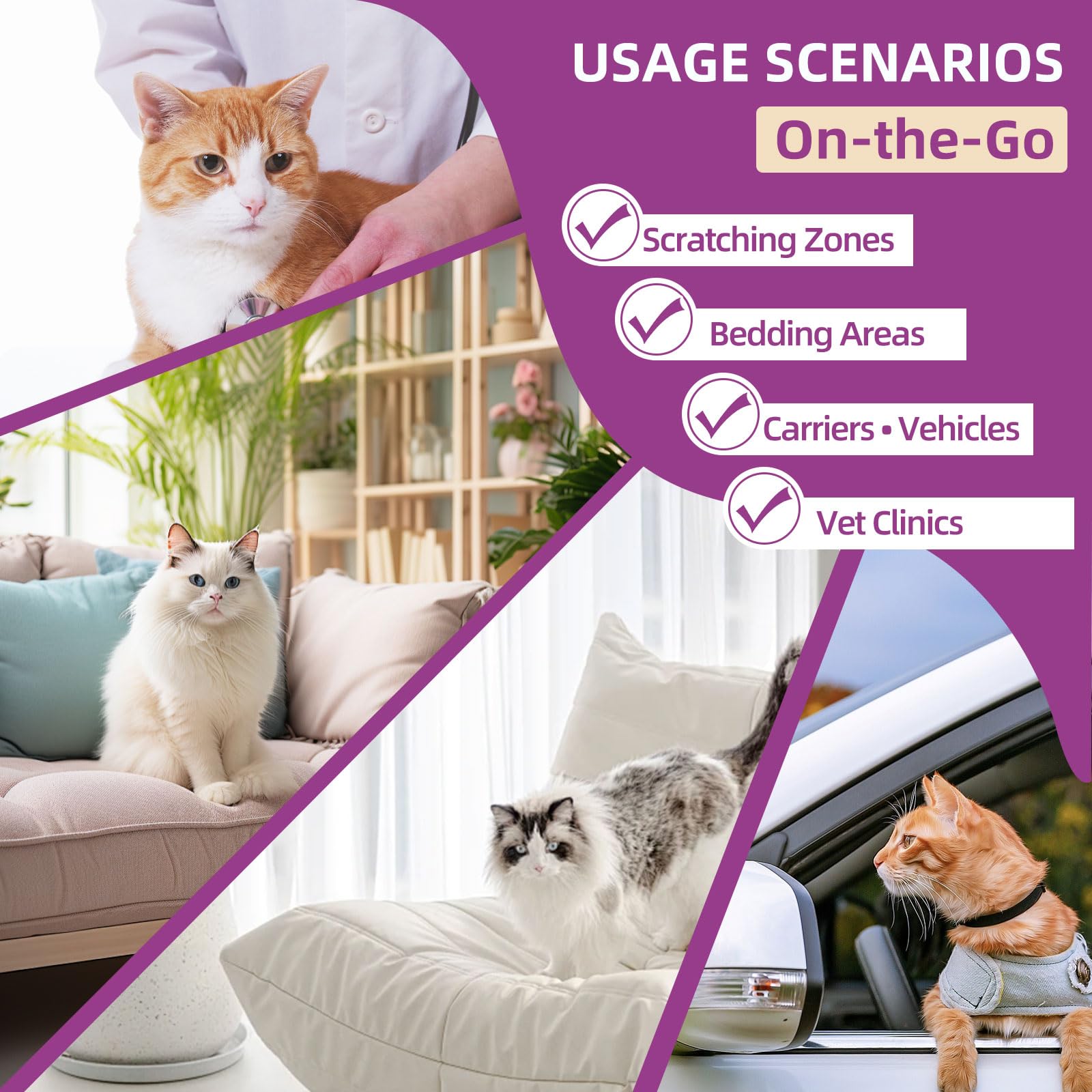 KODASNY Cat Calming Pheromone Spray Kit Feline Calm Pheromones Vet Recommended Drug-Free Anxiety Relief for Multi-Cat Homes,Stops Scratching & Urine Marking,60-Day Supply | Drug-Free (2) - image 7