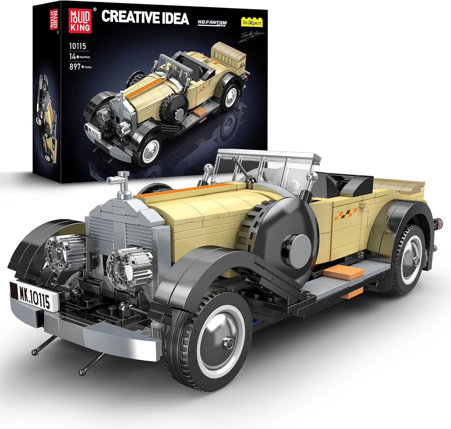 Mould King10115 Classic Cars Building Kits, MOC Building Blocks Set to Build, Gift for Kids Age 8+/Adult Collections Enthusiasts (897 Pieces, Static Version)