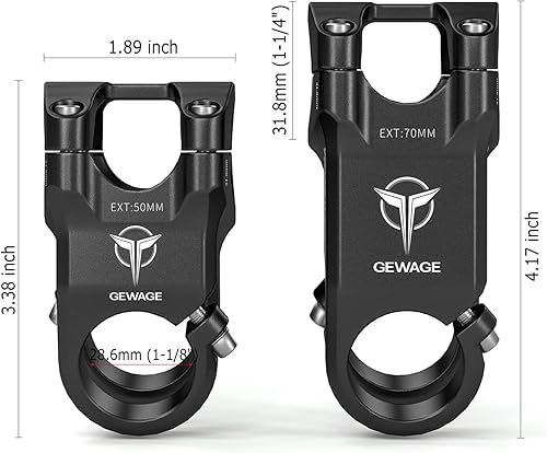 Miniatura 6 de GEWAGE 31.8 - Tallo de bicicleta de montaña de 8 grados para manillar corto para bicicleta de carretera, bicicleta de montaña, MTB, BMX