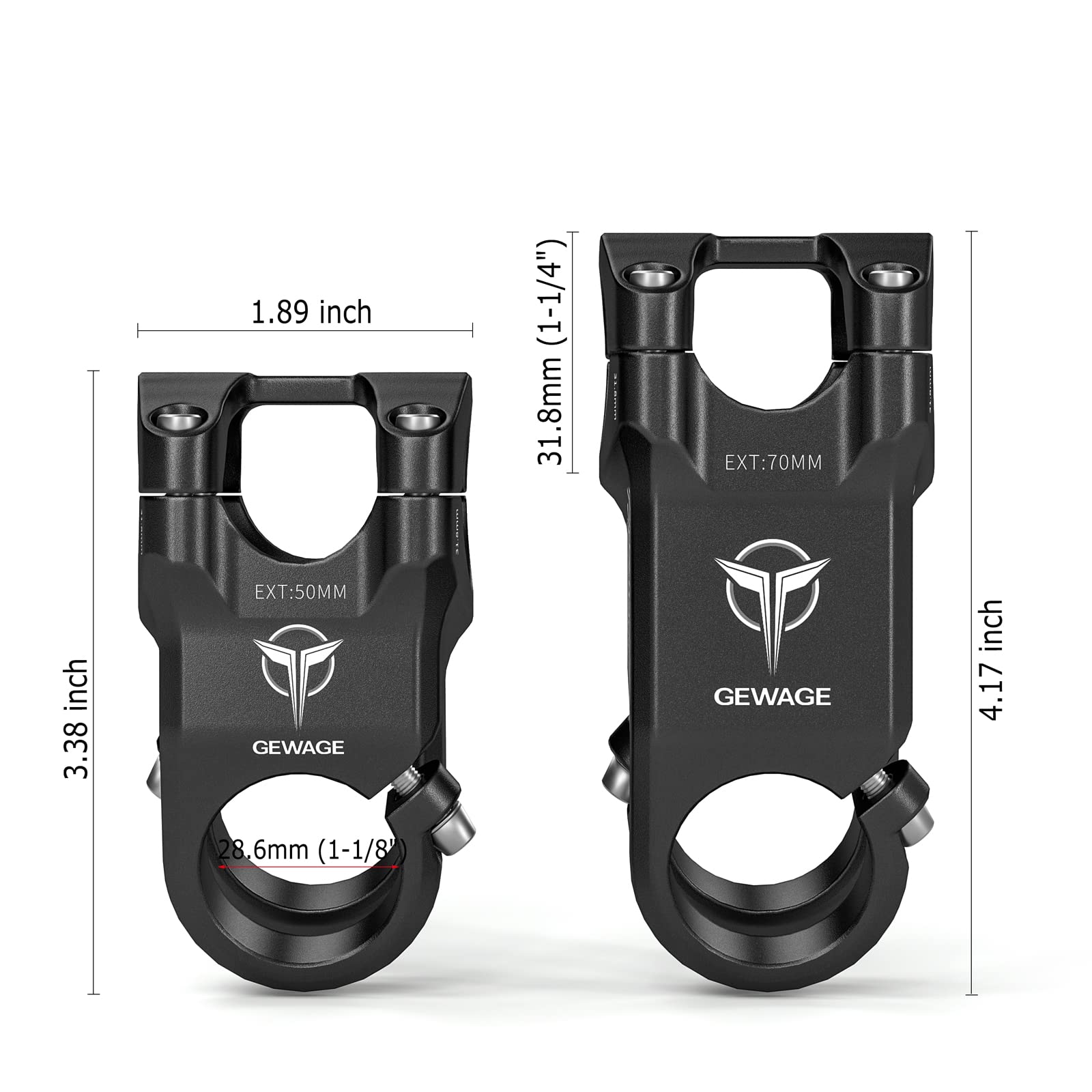 INFINAUTO Guidon Court Pour VTT, Potence 31,8 Mm Diamètre, 40