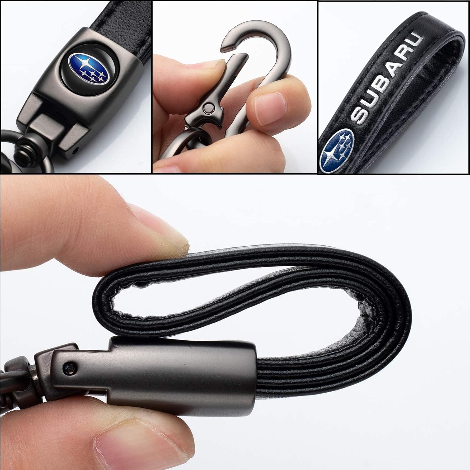 Leather Car Keychain Keyring for Baseball Fans, Car Key Fob Holder Keychain Lanyard for Baseball Fans