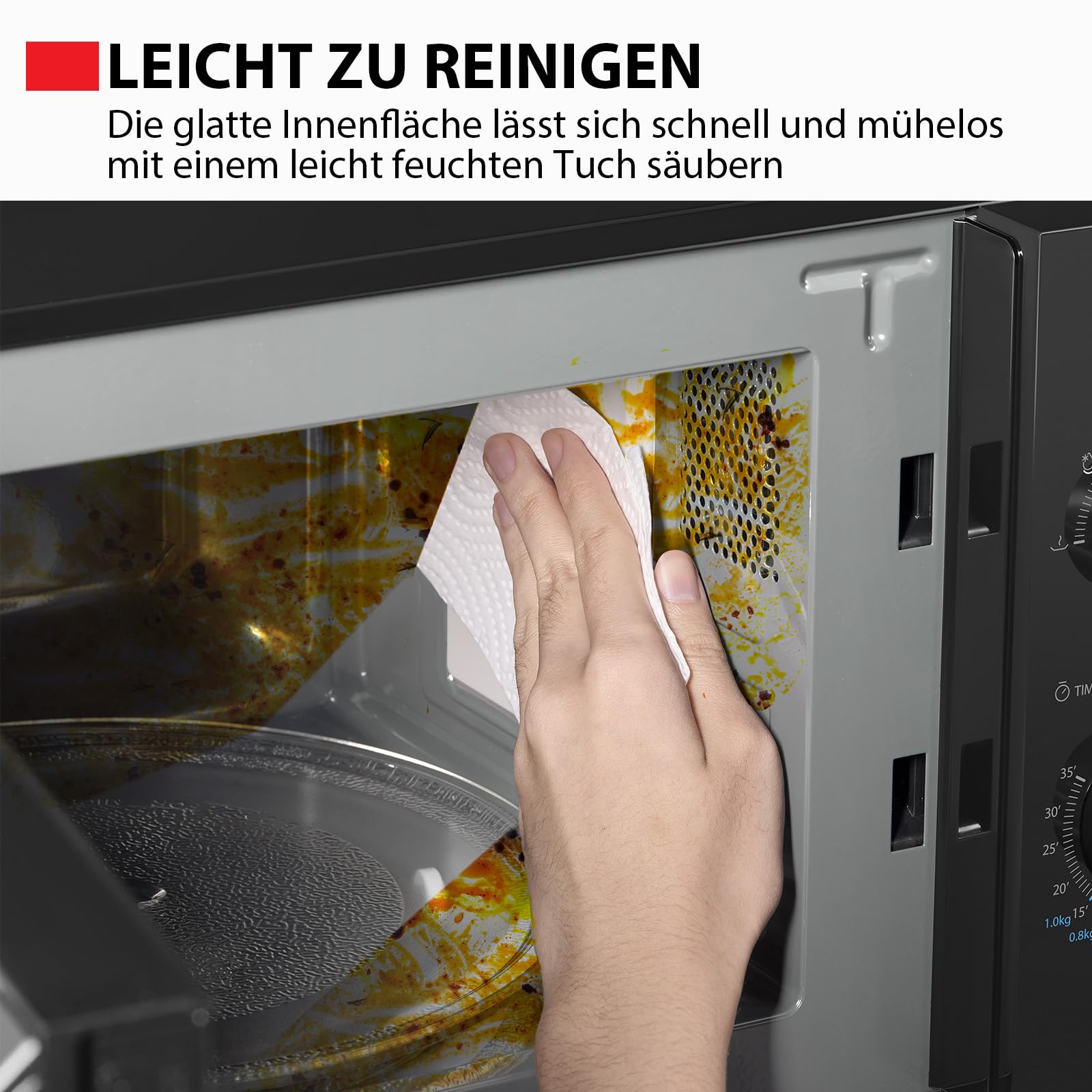 Toshiba MW2-MM20PE(BK) Freistehend Mikrowelle 20L 700W 5 Leistungsstufen Auftaufunktion LED-Beleuchtung Schwarz