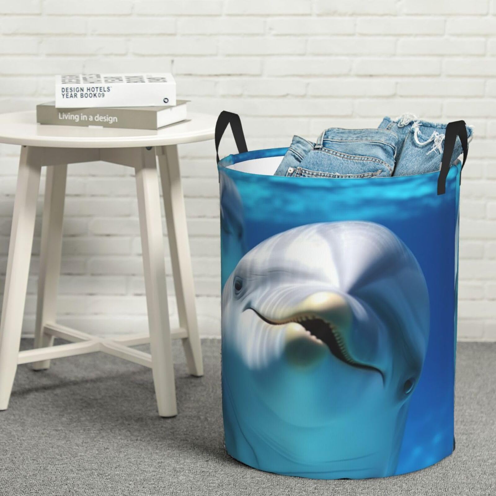 Grand panier à linge autonome dauphin : la solution pliable pour éliminer le désordre des jouets