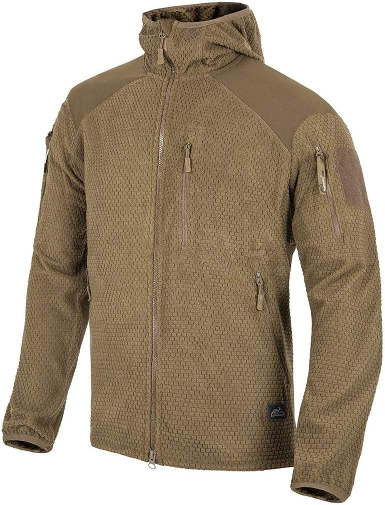 Helikon-Tex Men's Alpha Hoodie Jacket Grid Fleece Coyote Size XS