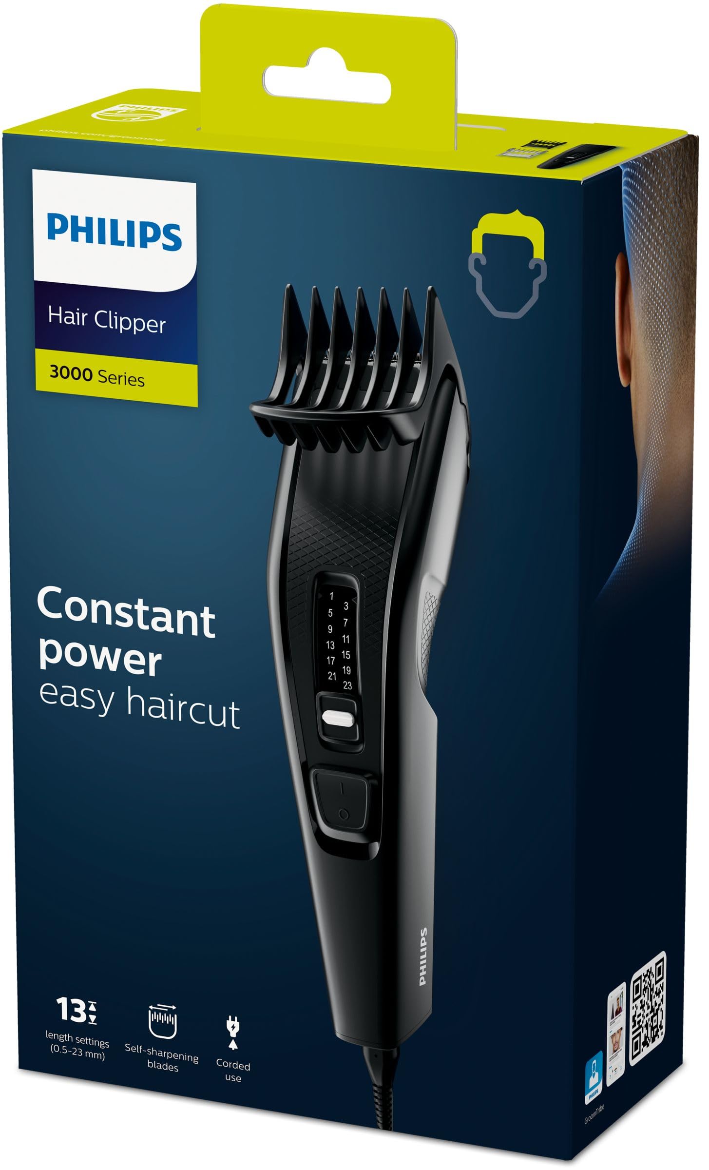 Philips HC3510/15 Series 3000 Regolacapelli con Tecnologia Trim-n-Flow