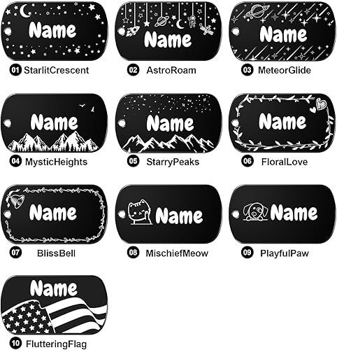 Miniatura 3 de Etiquetas de perro personalizadas grabadas para mascotas, etiquetas de identificación de perro y gato personalizadas de acero inoxidable militar