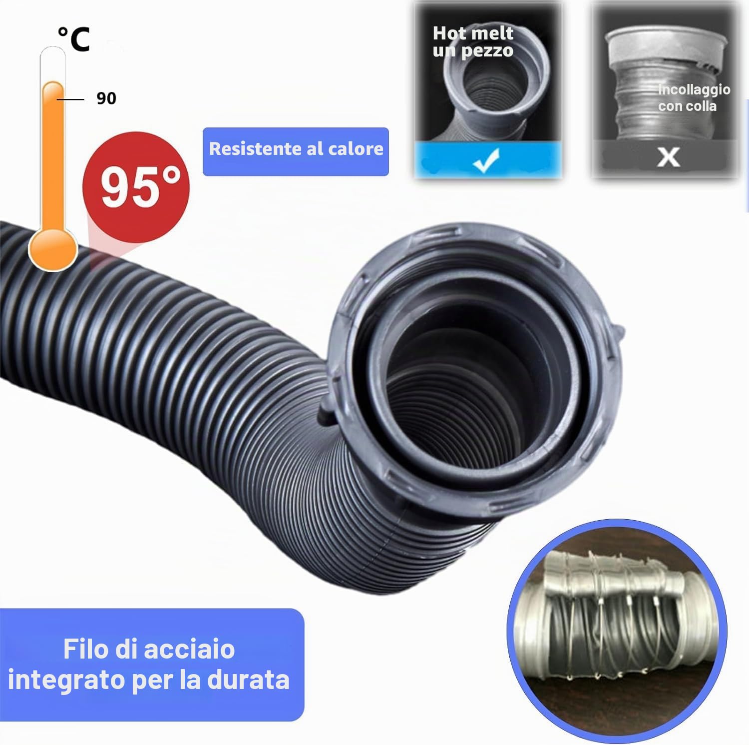 Tubo di Scarico per Lavello da Cucina, Sifone per Doppio Lavello, Sifone Antiodore Regolabile Individualmente, Sifones per Lavello con Collegamento a Lavastoviglie, per il Bagno Domestico Moderno