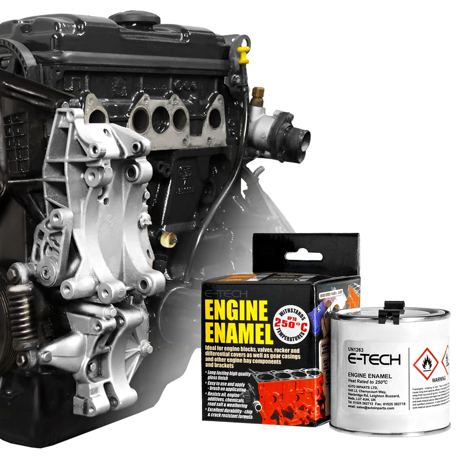 Buy ETECH EE01BK BLACK Car/Bike Engine Enamel Paint 250ml Online