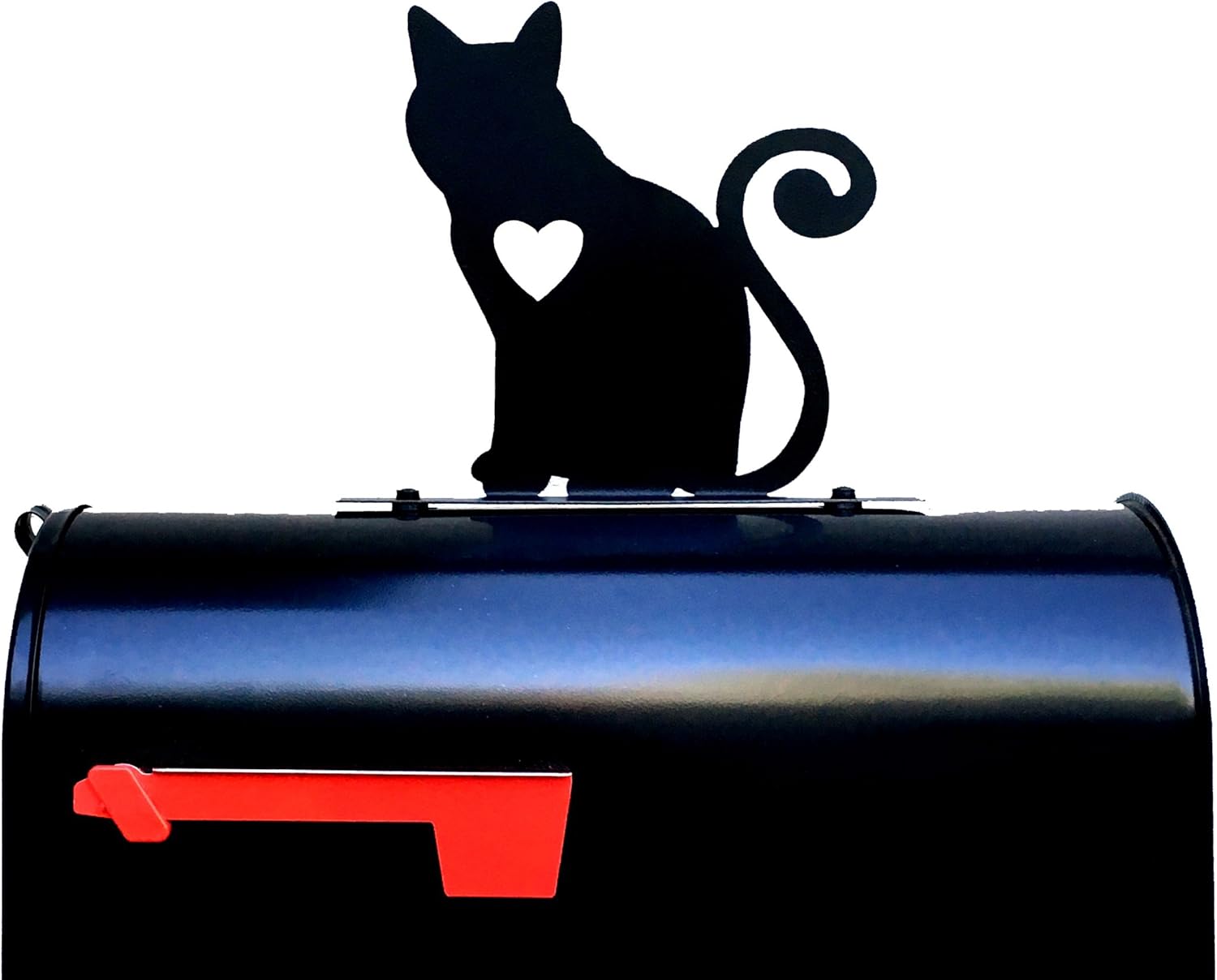 Cat with Heart Silhouette Mailbox Topper/Sign
