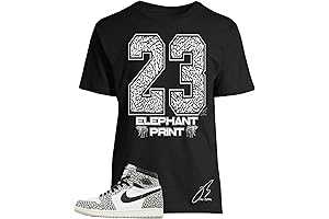 Cool Elephant T-Shirt To Match Jordan Retro 1 White Cement
